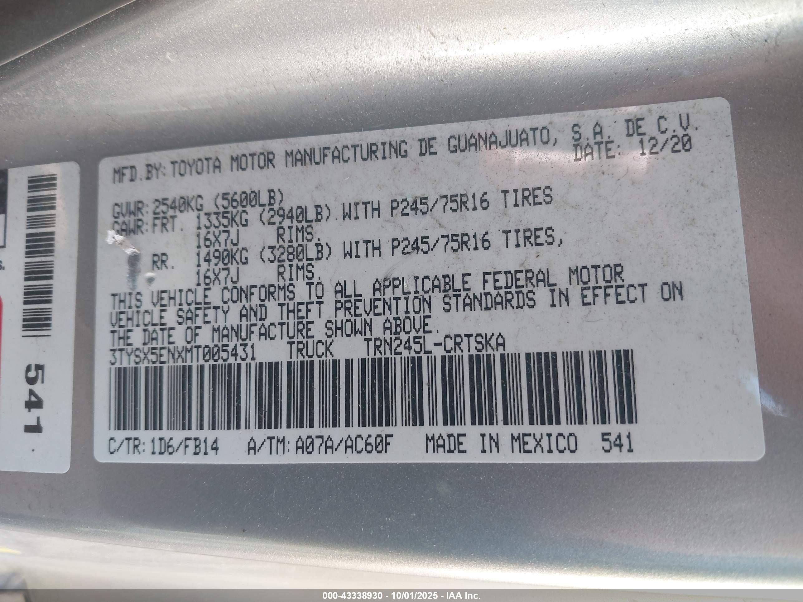 TOYOTA TACOMA image 9