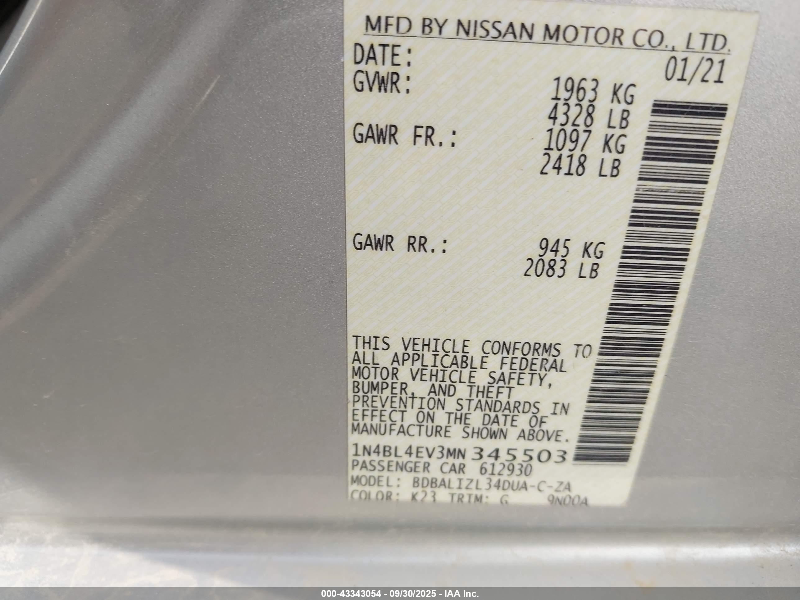 NISSAN ALTIMA image 9