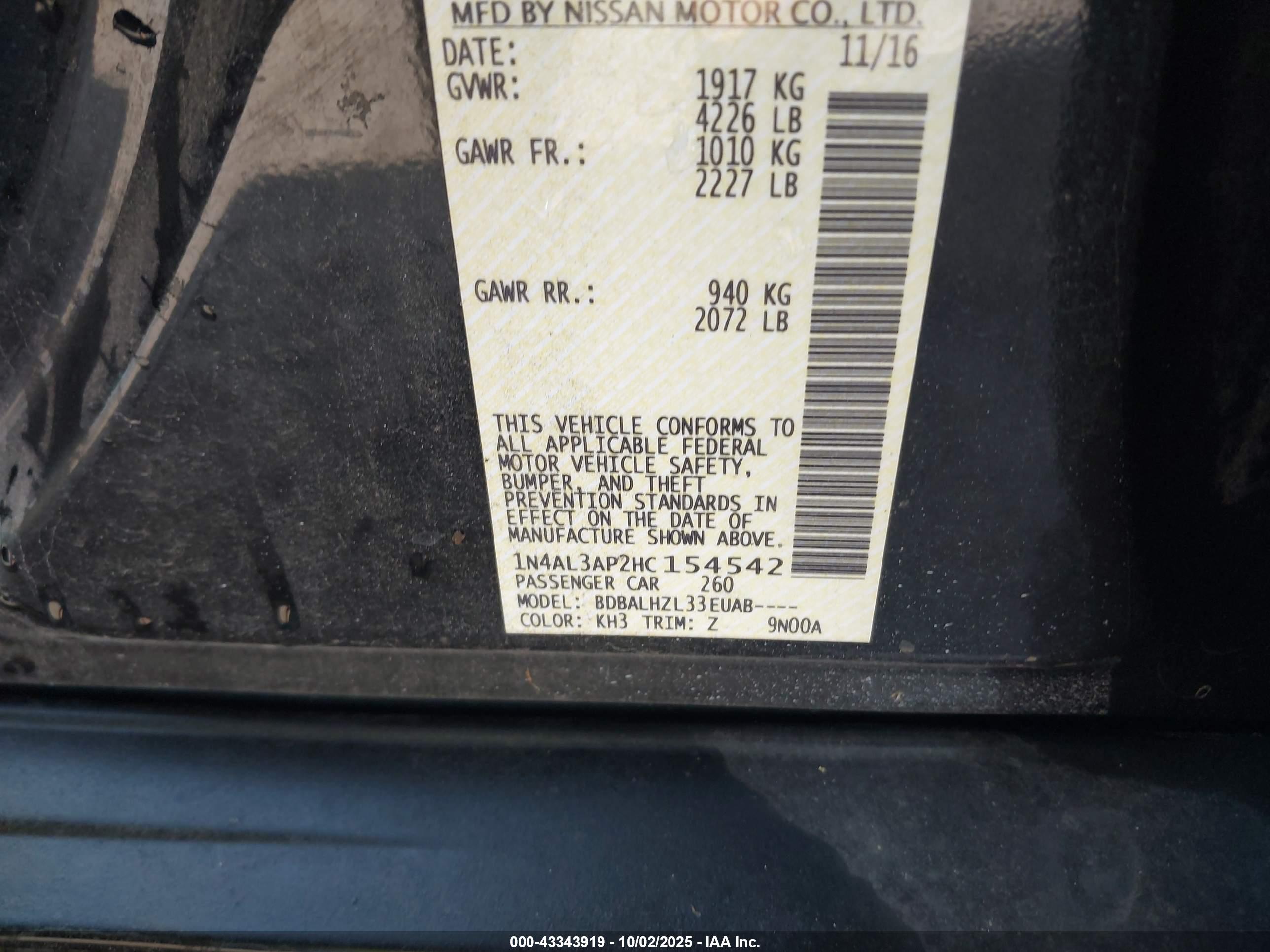 NISSAN ALTIMA image 9