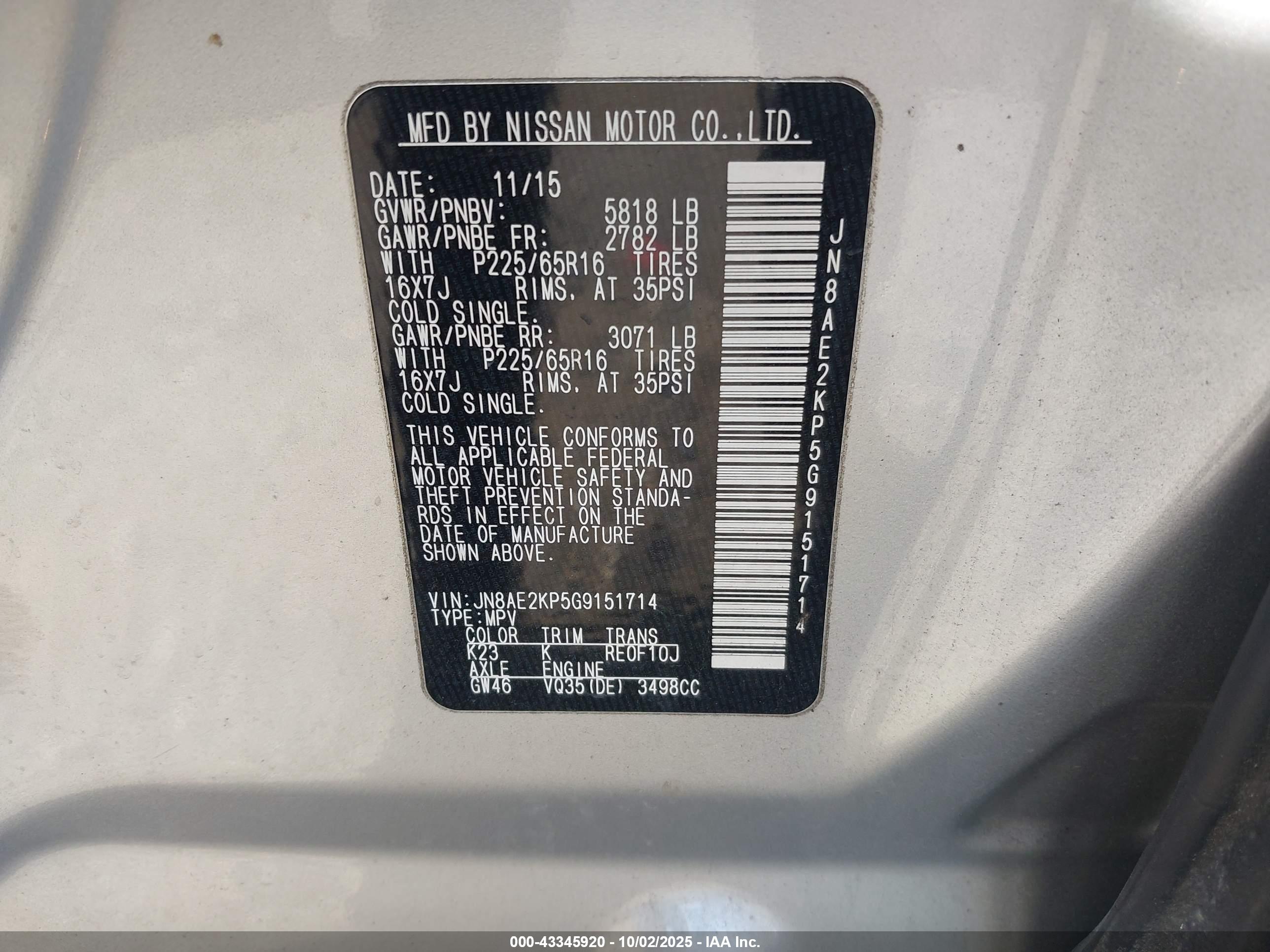 NISSAN QUEST image 9