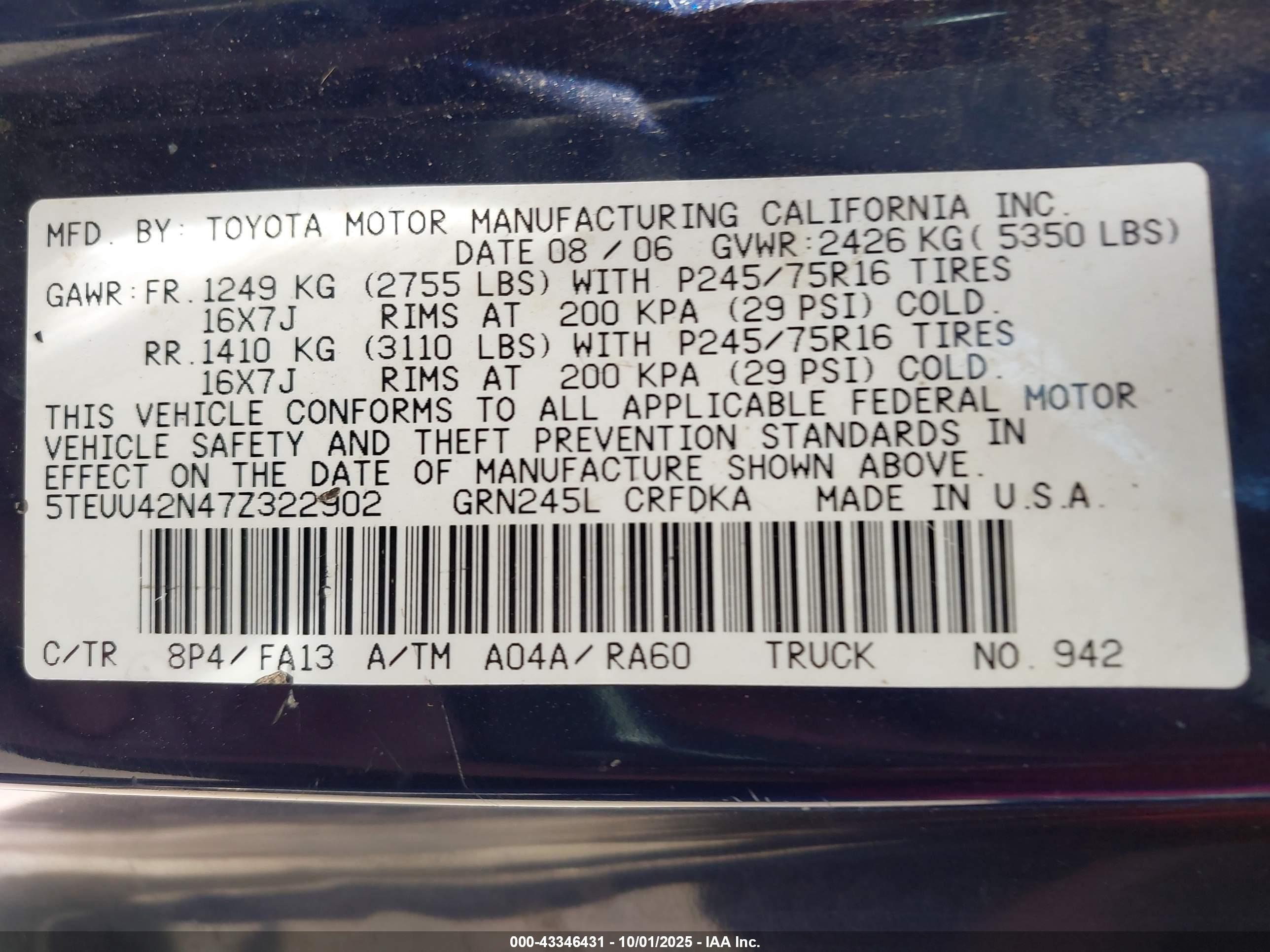 TOYOTA TACOMA image 9