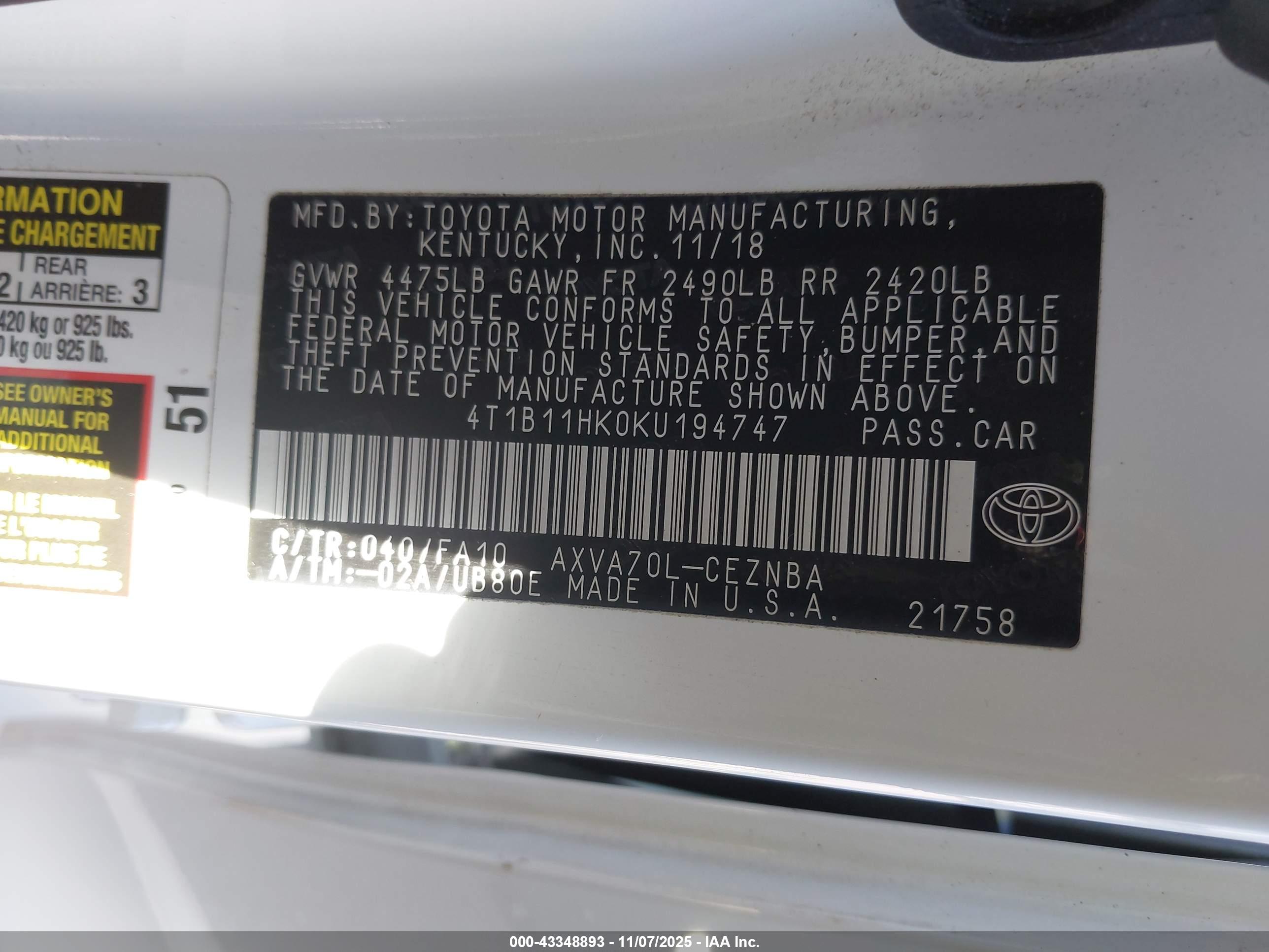 TOYOTA CAMRY image 9
