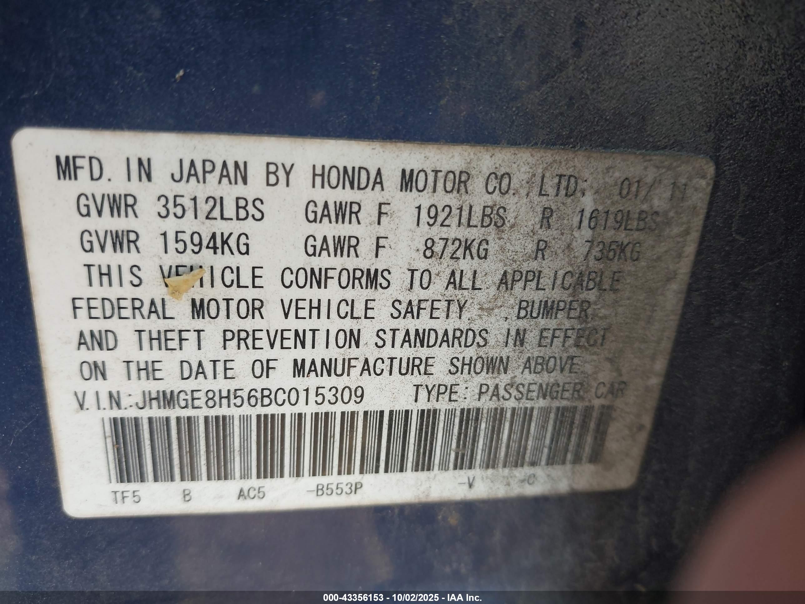 HONDA FIT image 9