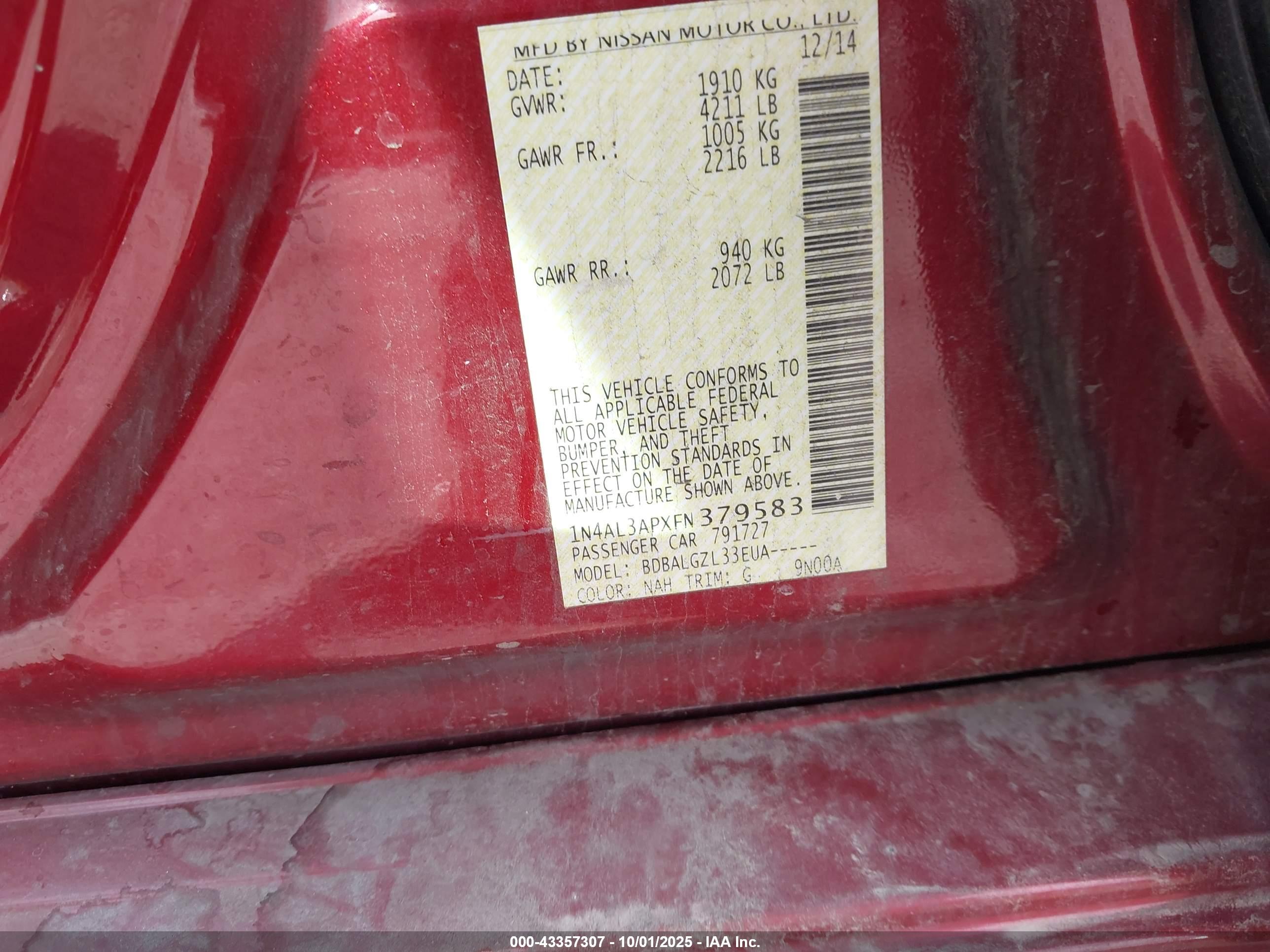 NISSAN ALTIMA image 9