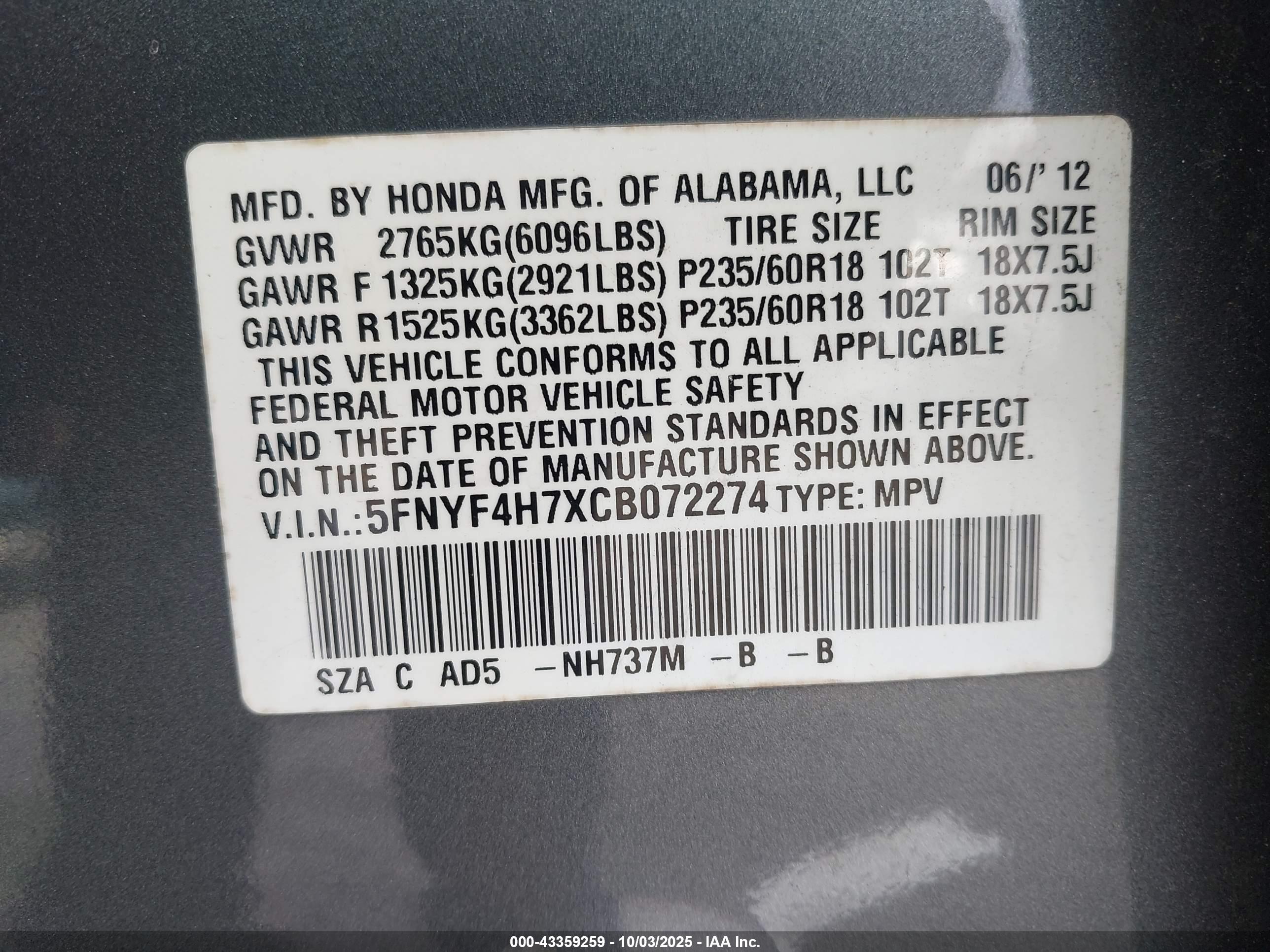 HONDA PILOT image 9