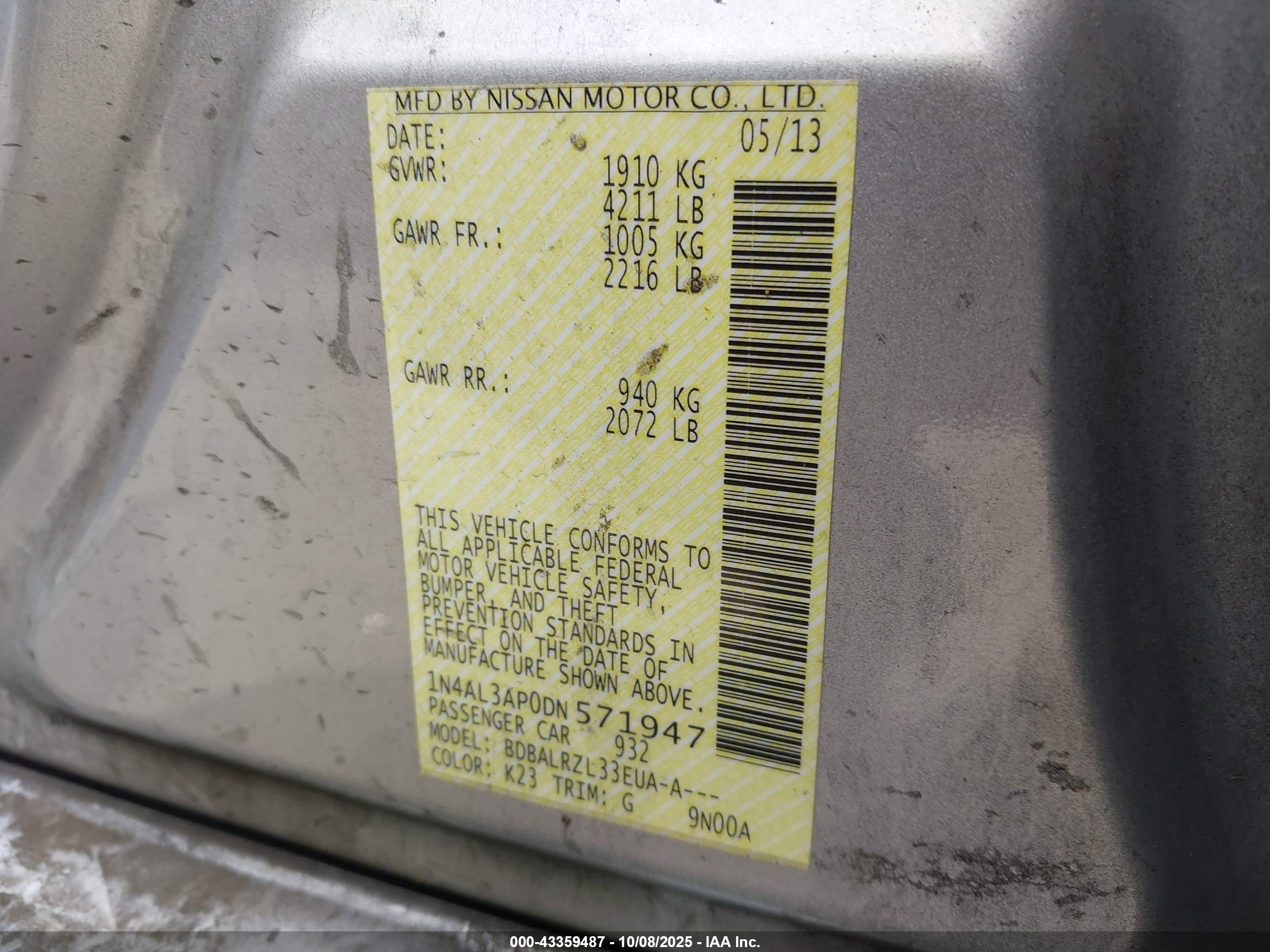 NISSAN ALTIMA image 9