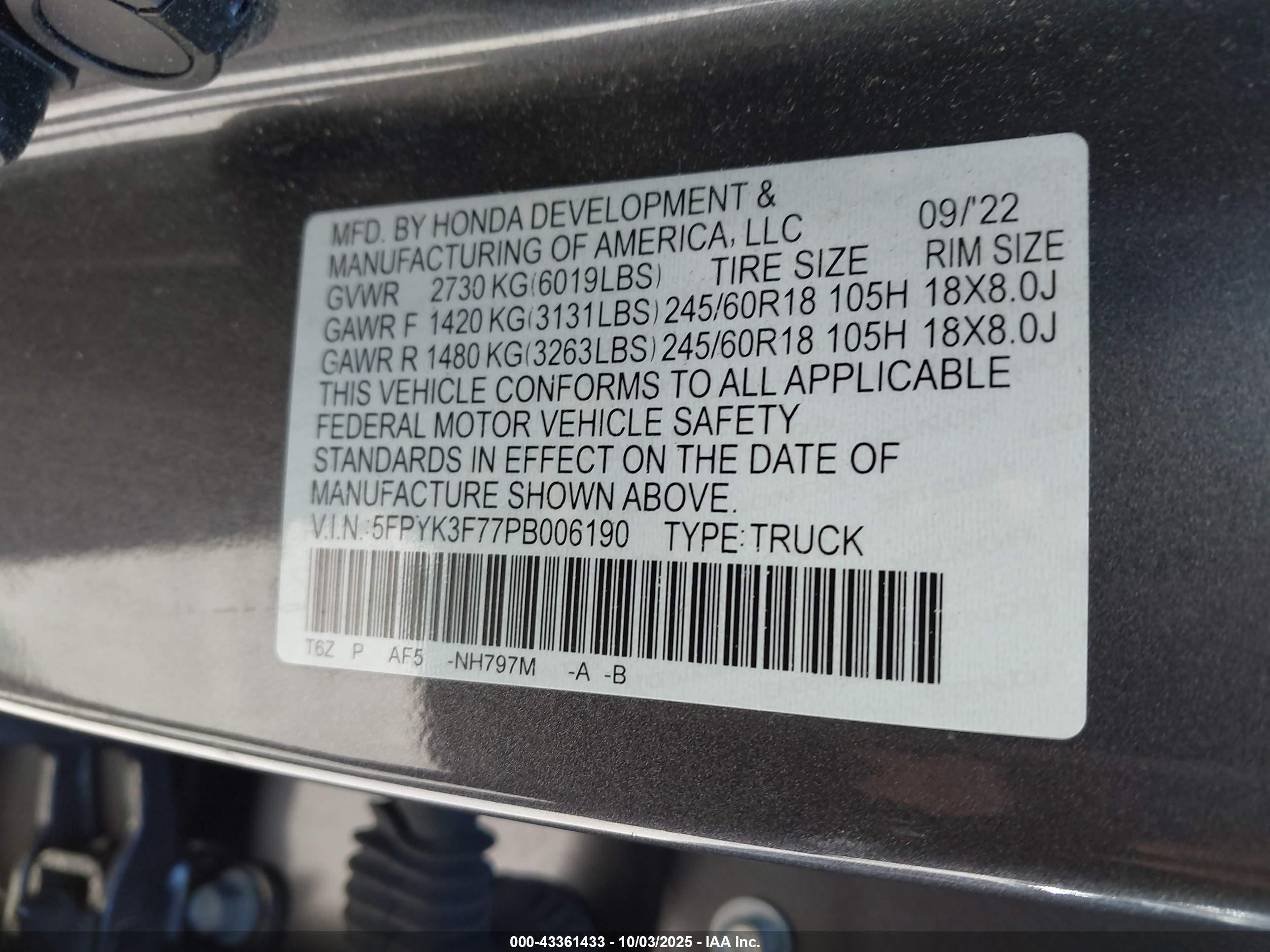 HONDA RIDGELINE image 9
