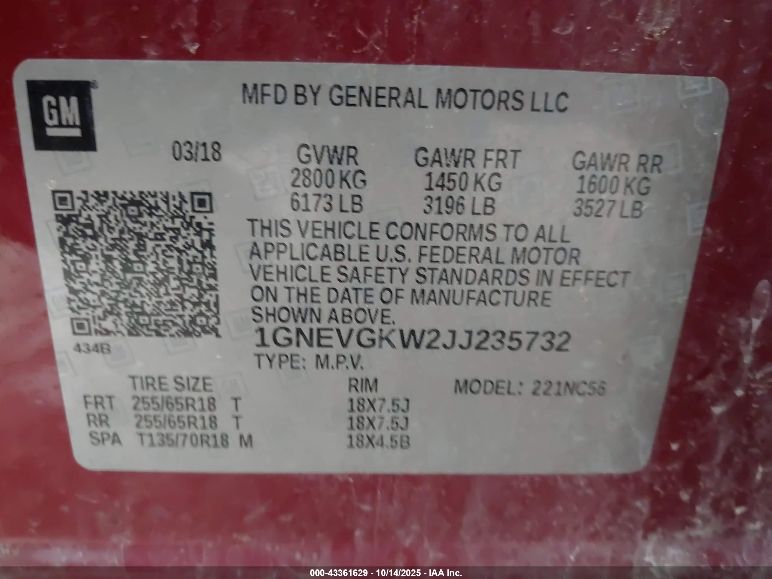 CHEVROLET TRAVERSE image 9