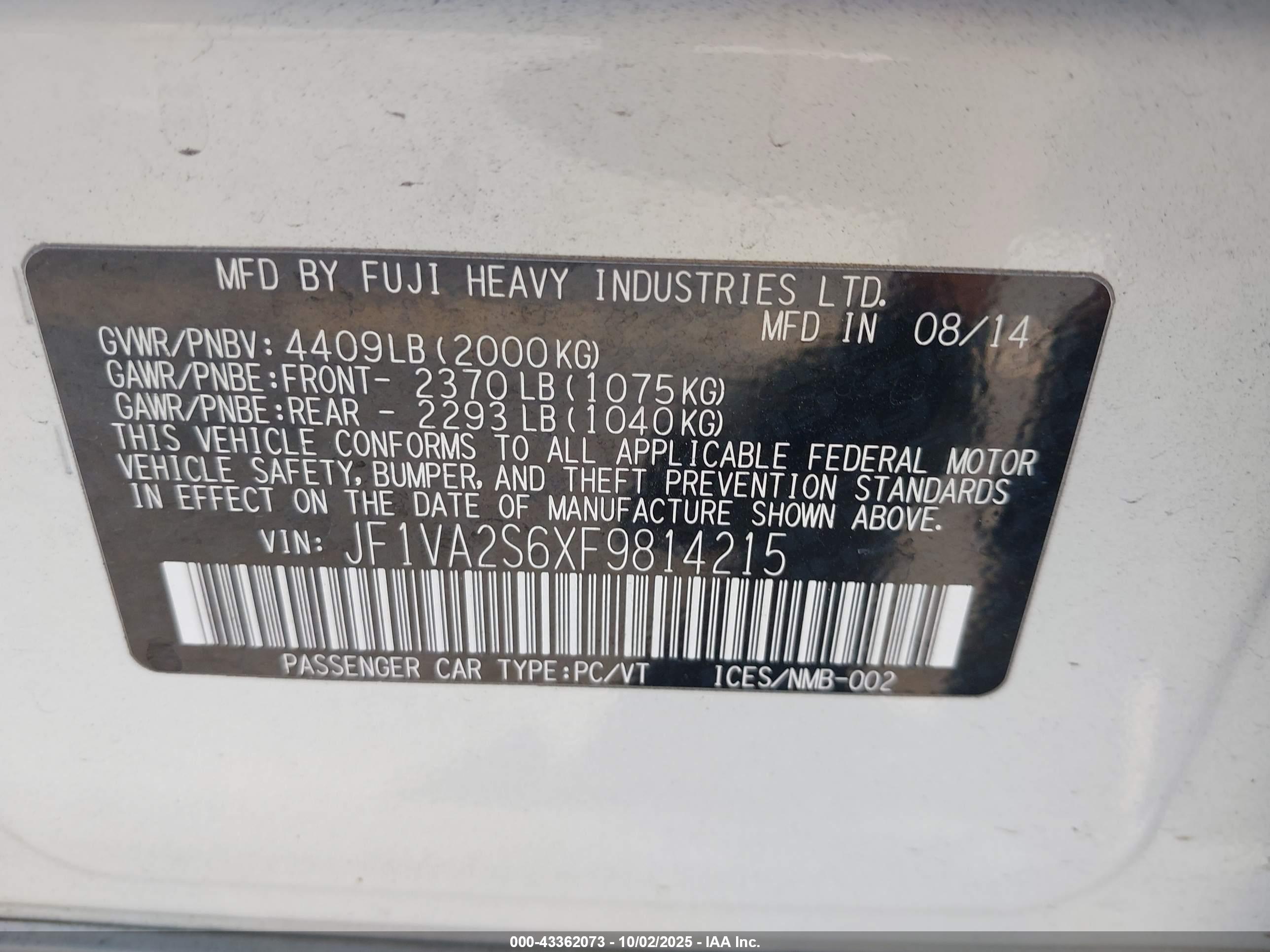 SUBARU WRX image 9