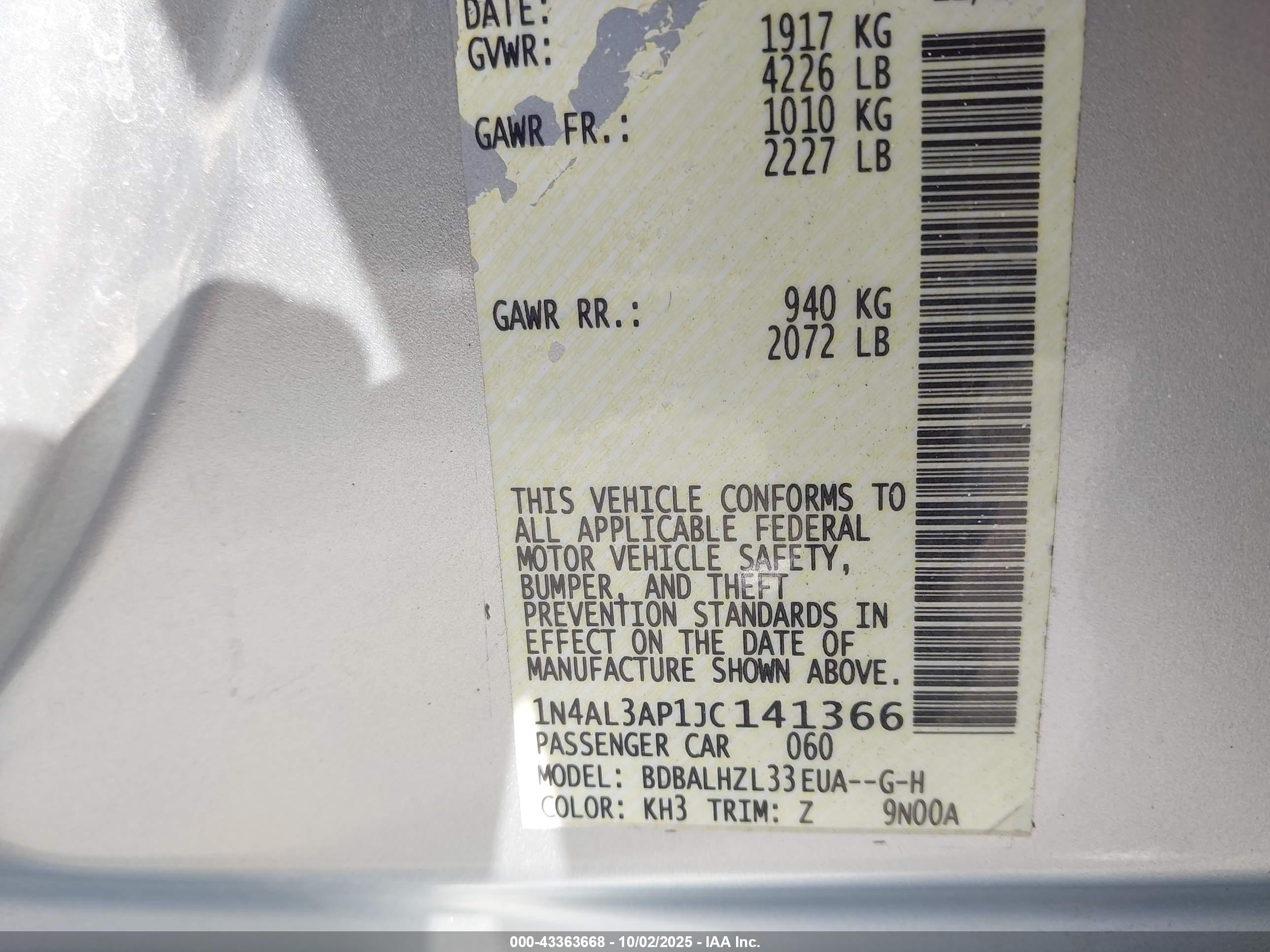 NISSAN ALTIMA image 9