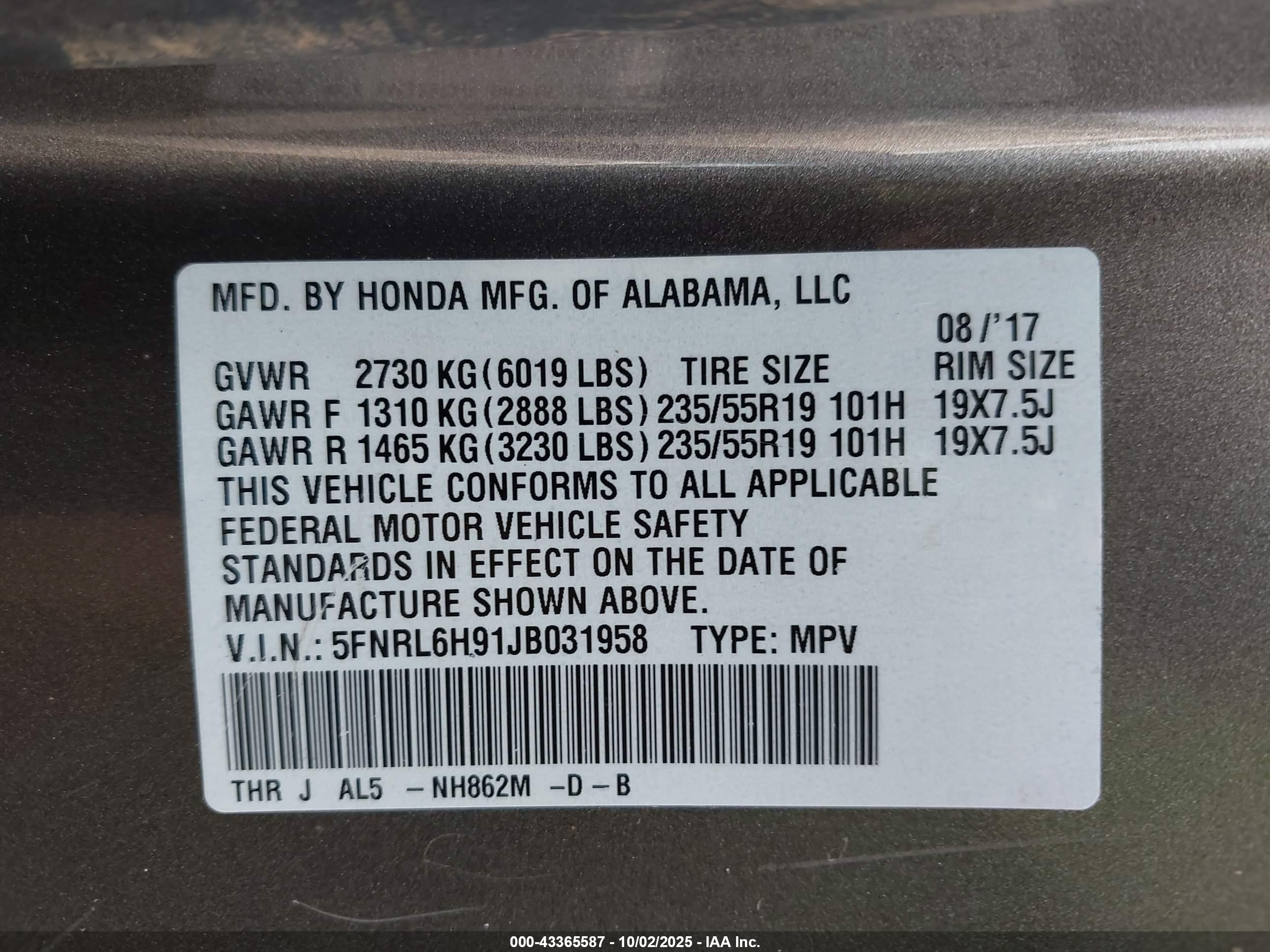 HONDA ODYSSEY image 9