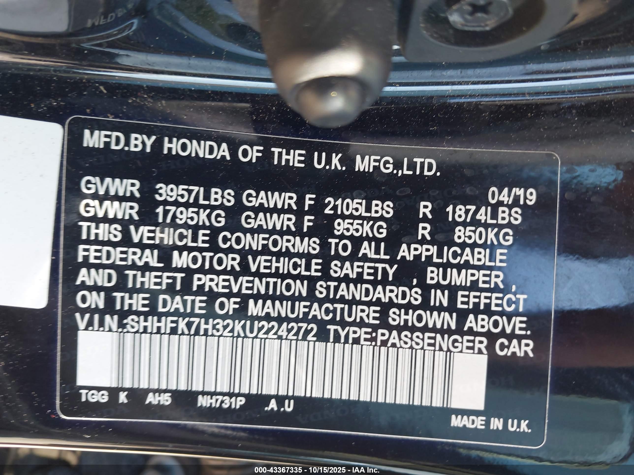 HONDA CIVIC image 9