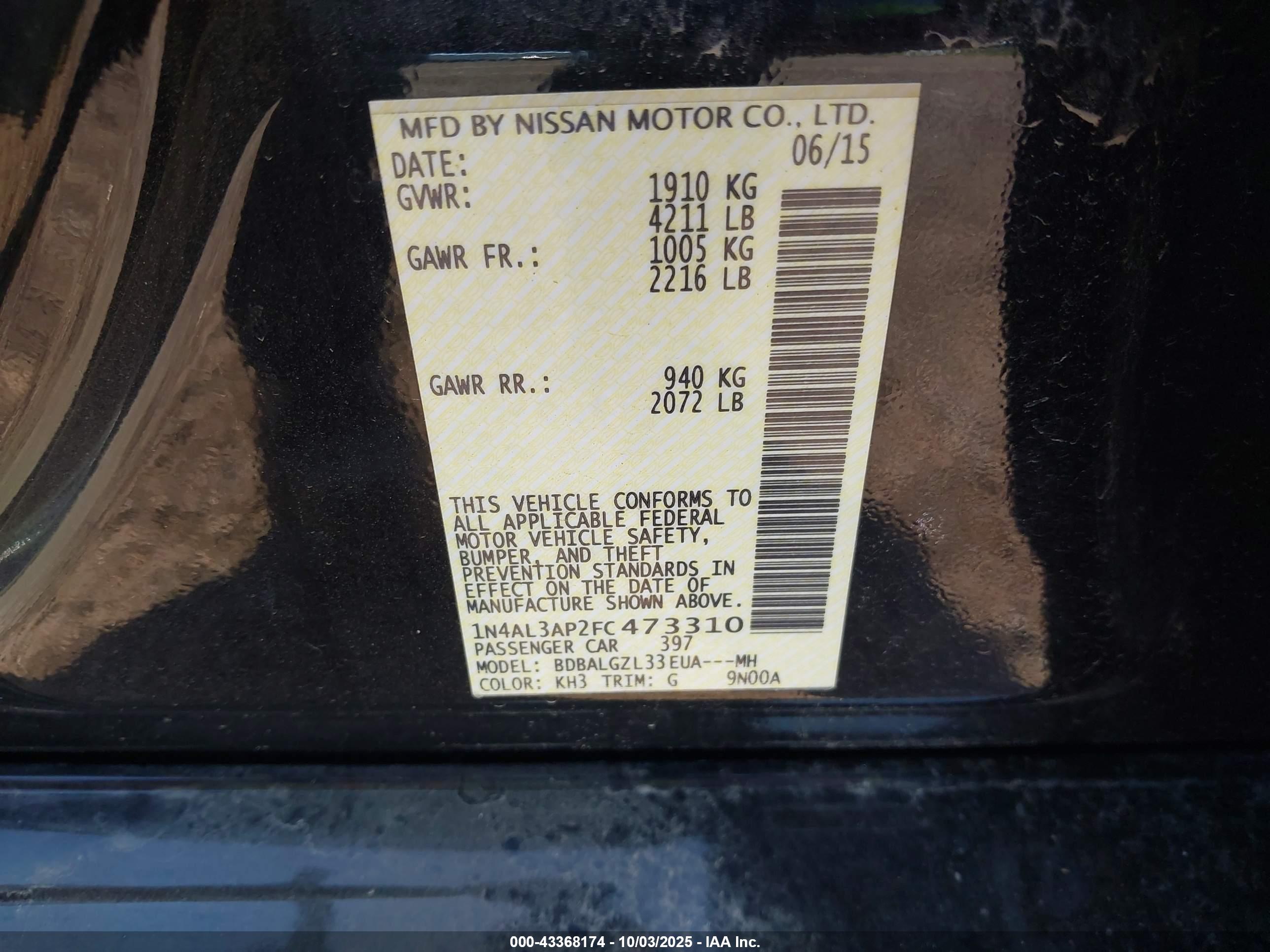 NISSAN ALTIMA image 9