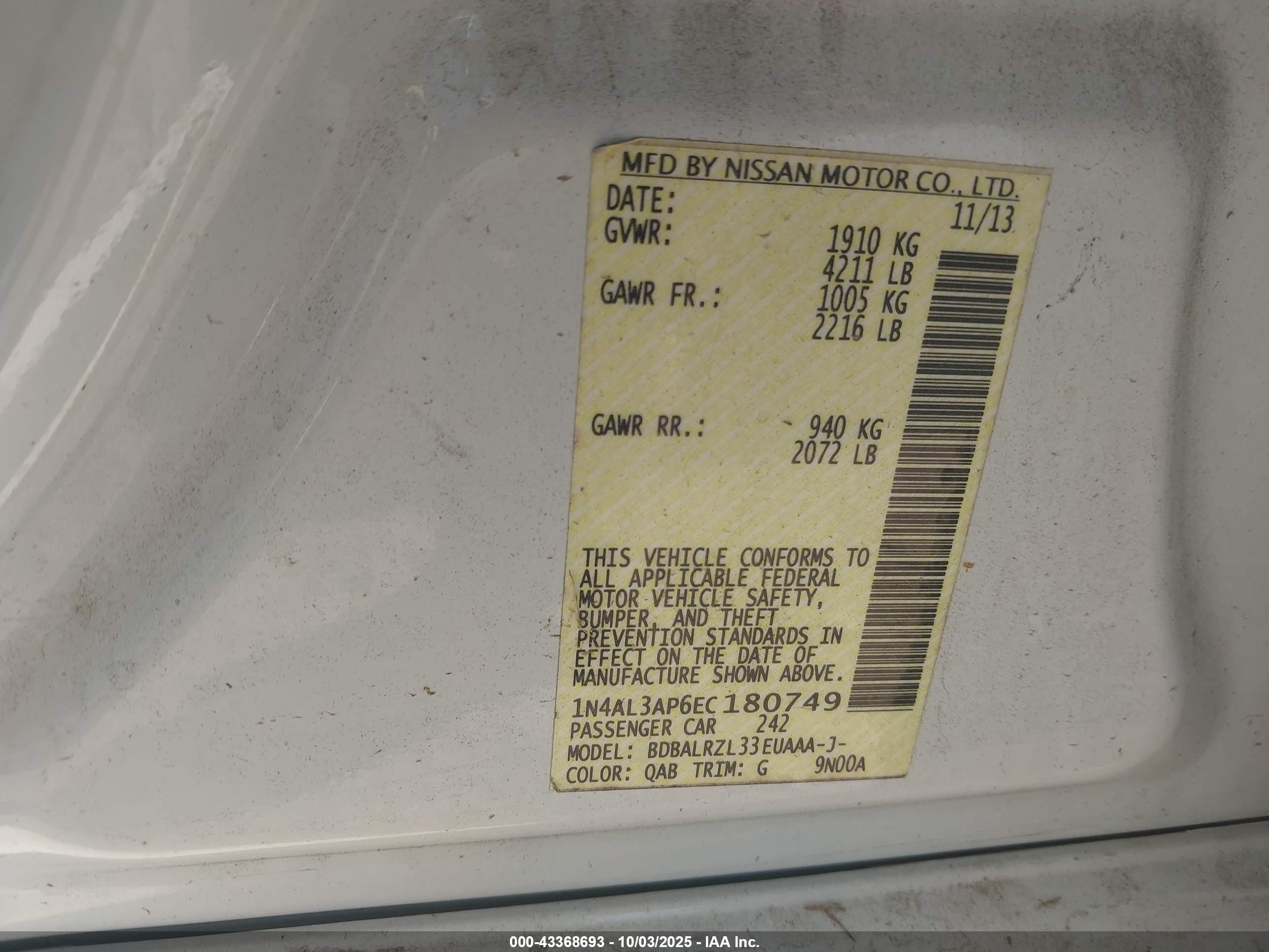 NISSAN ALTIMA image 9