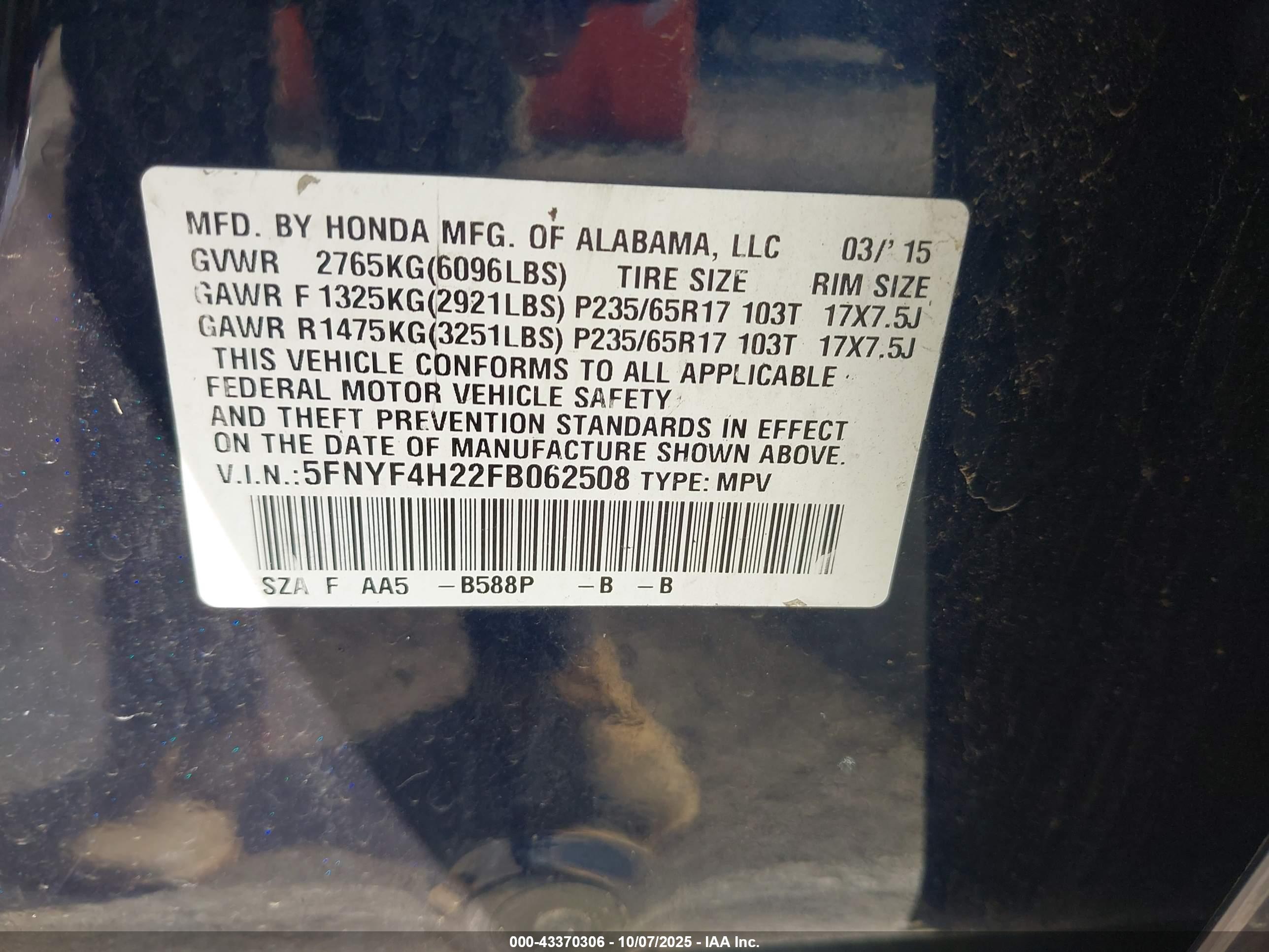 HONDA PILOT image 9