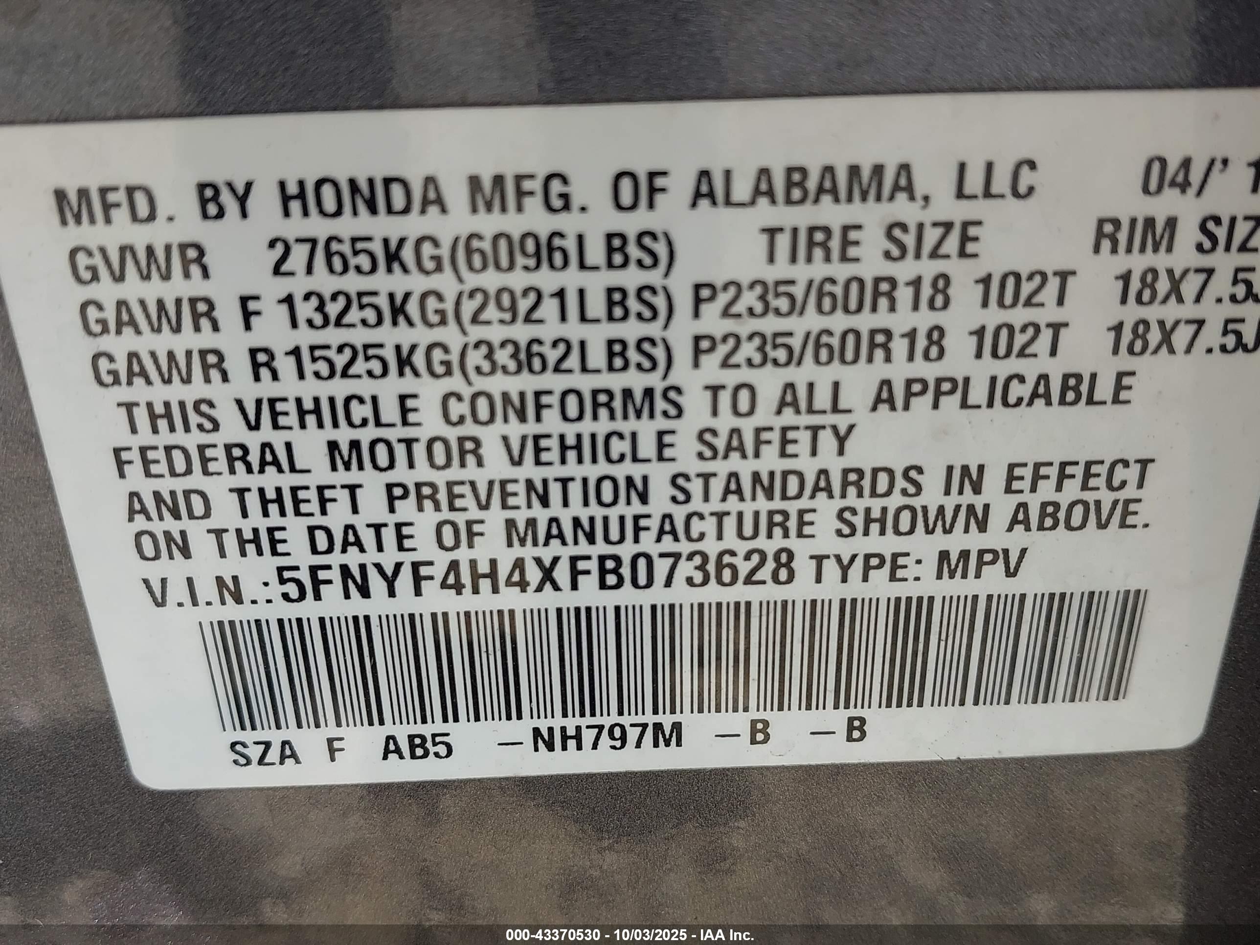 HONDA PILOT image 9