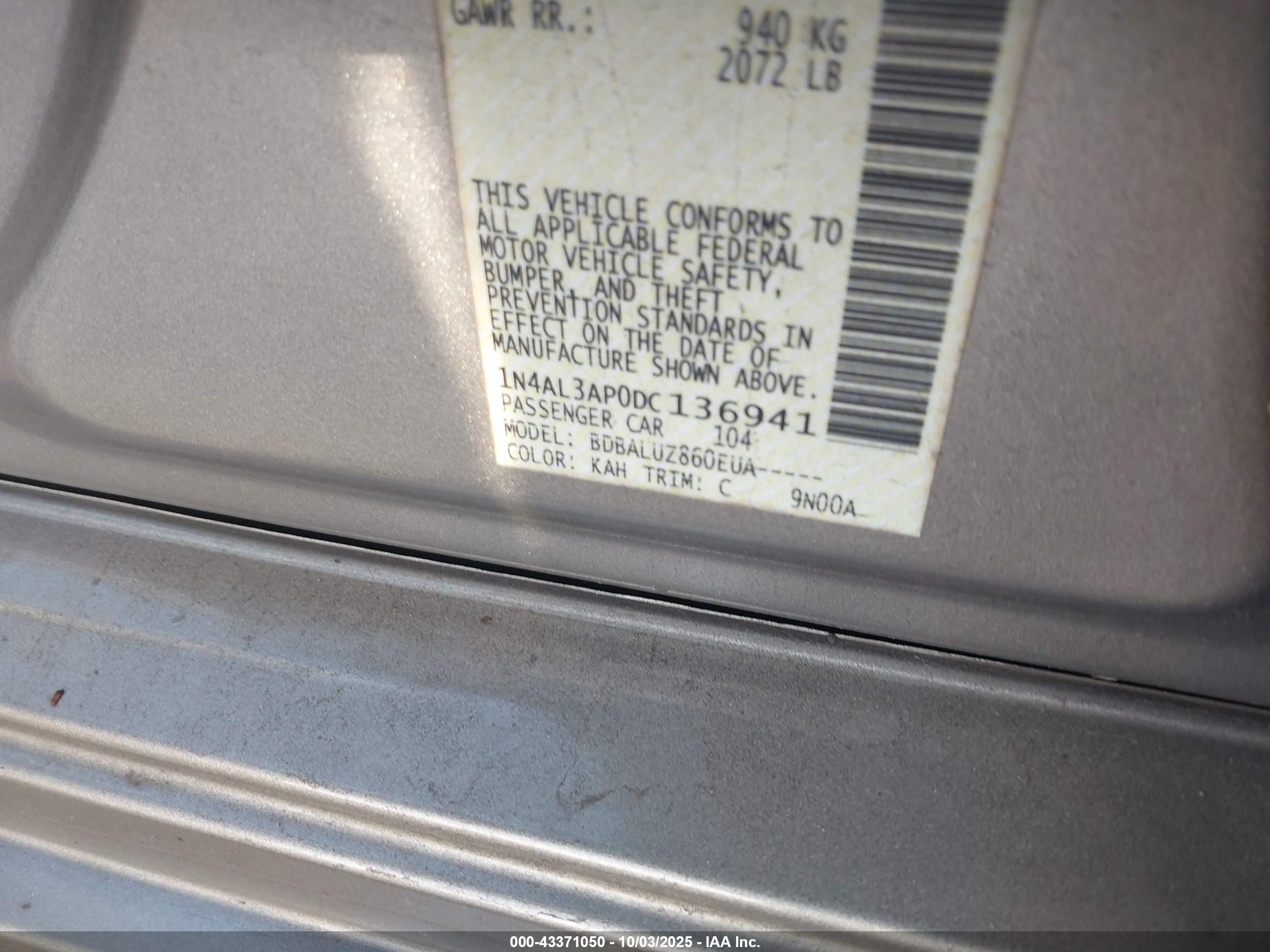 NISSAN ALTIMA image 9
