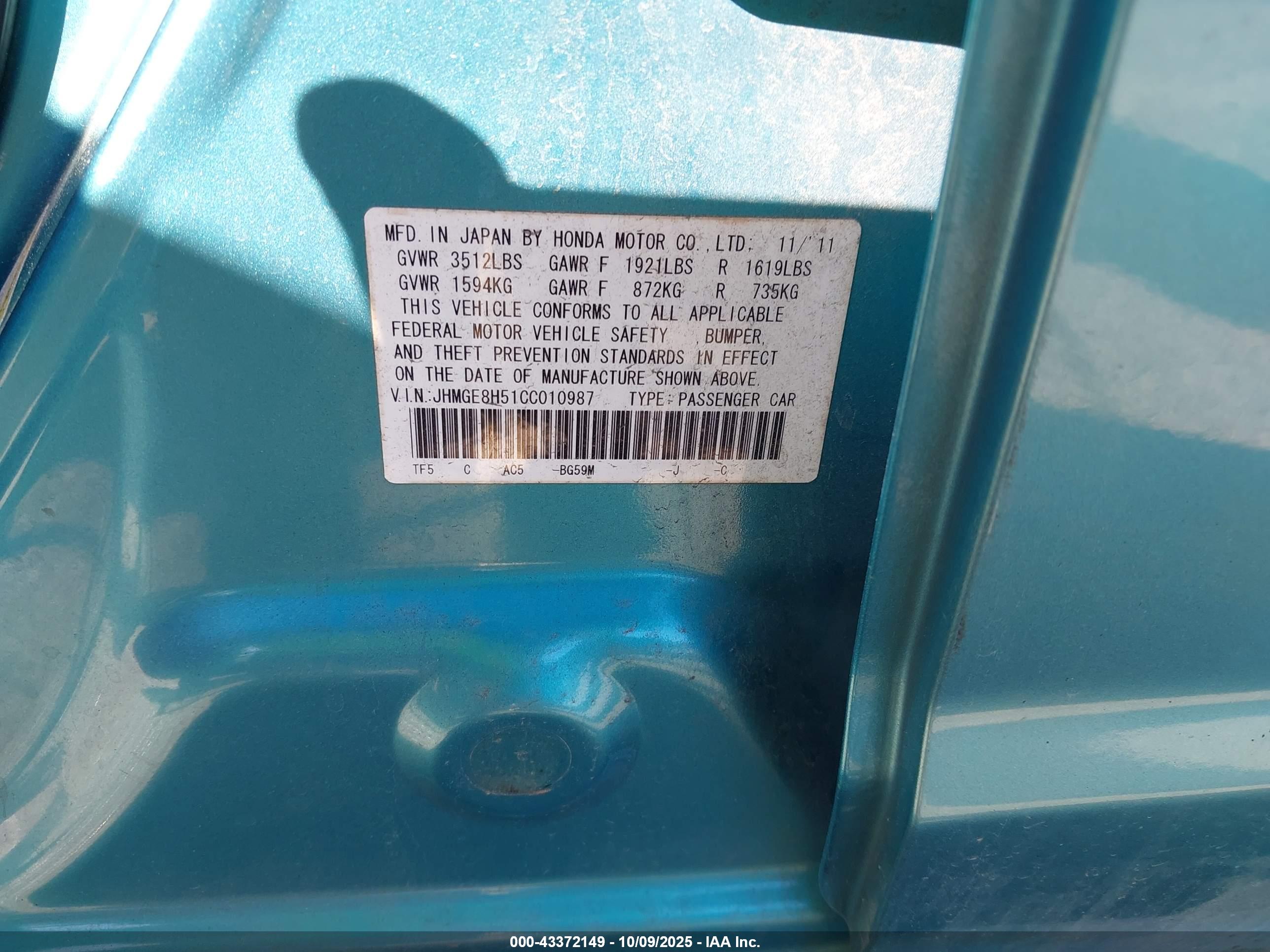 HONDA FIT image 9