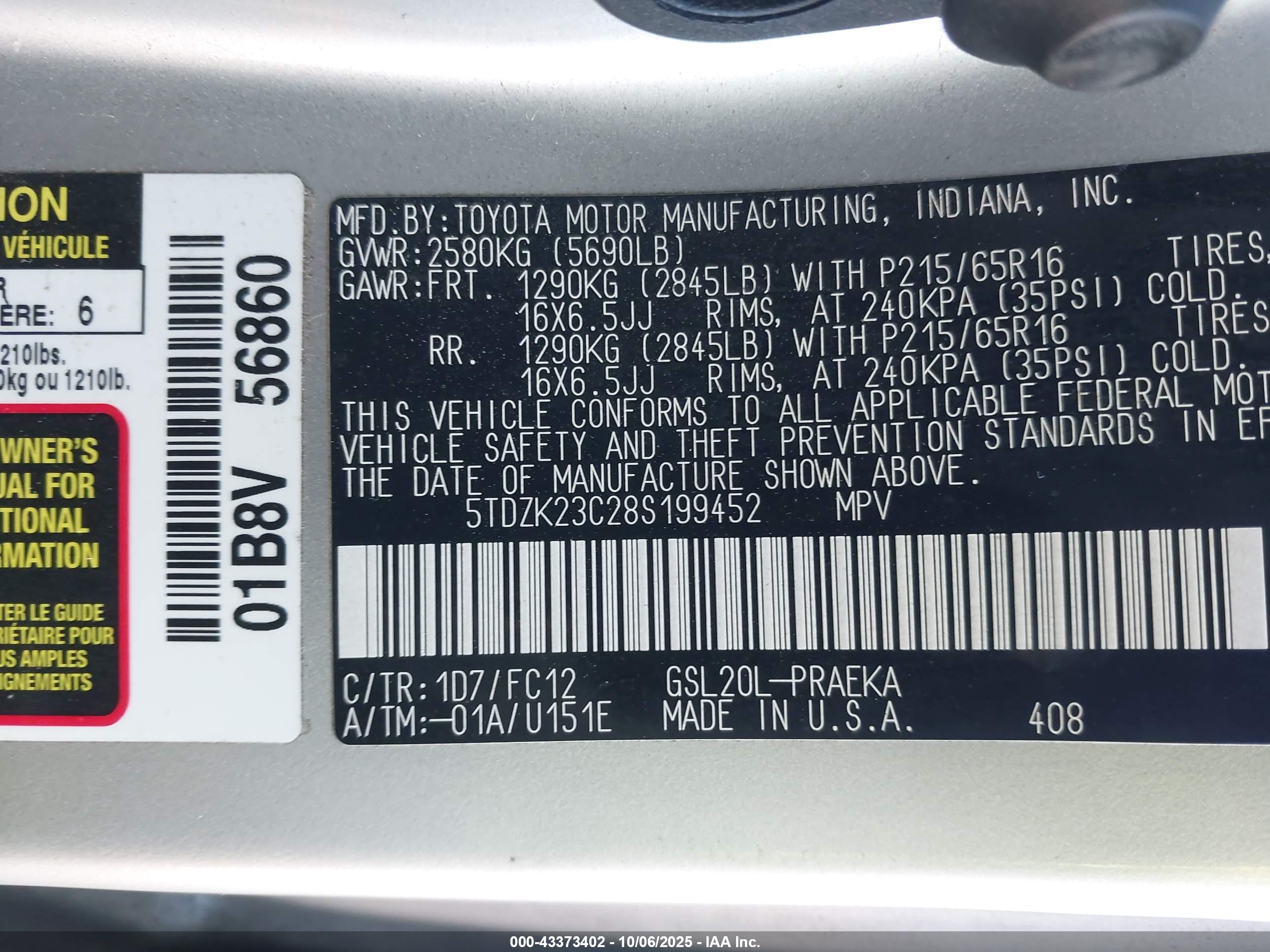 TOYOTA SIENNA image 9