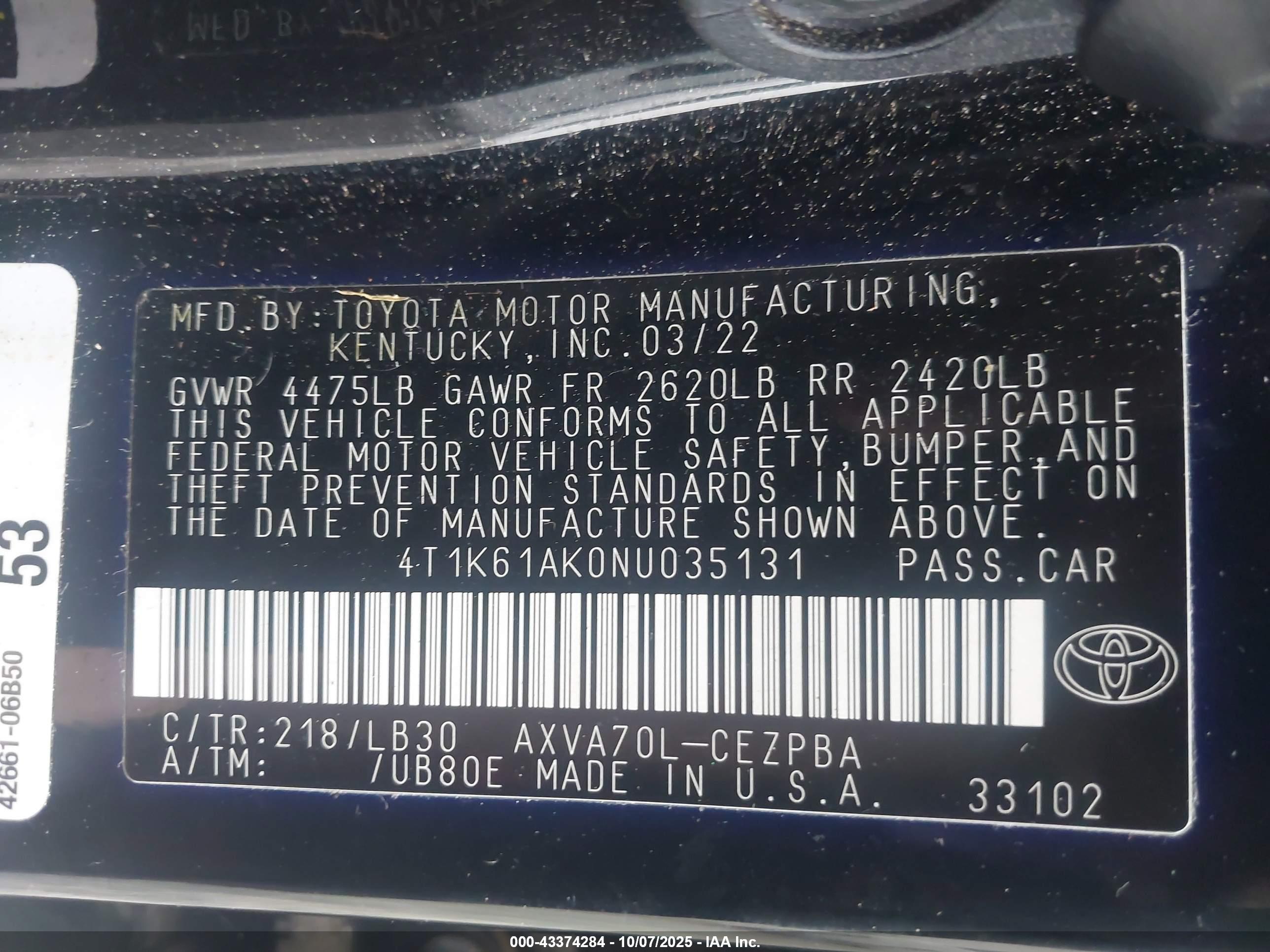 TOYOTA CAMRY image 9