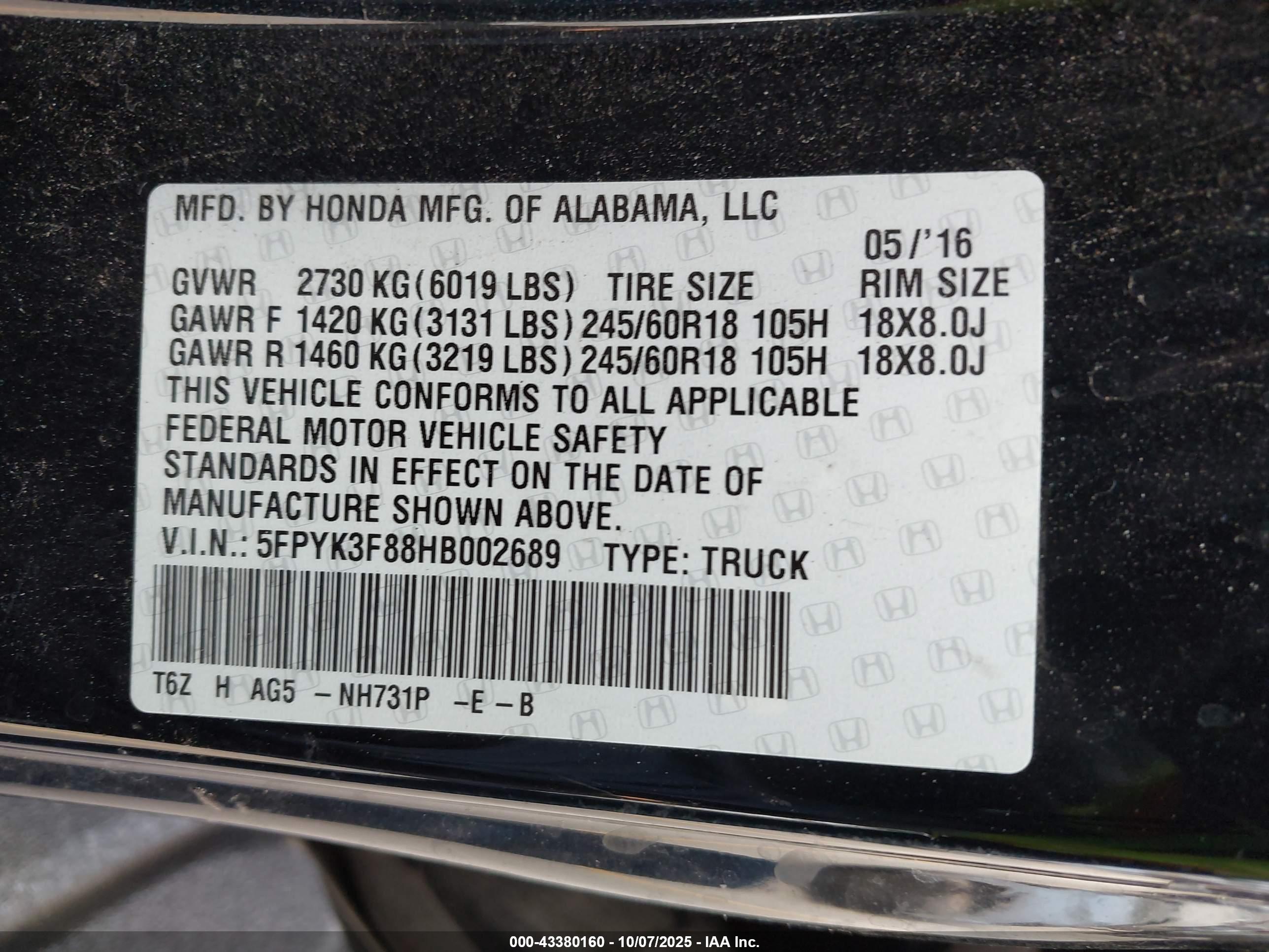 HONDA RIDGELINE image 9