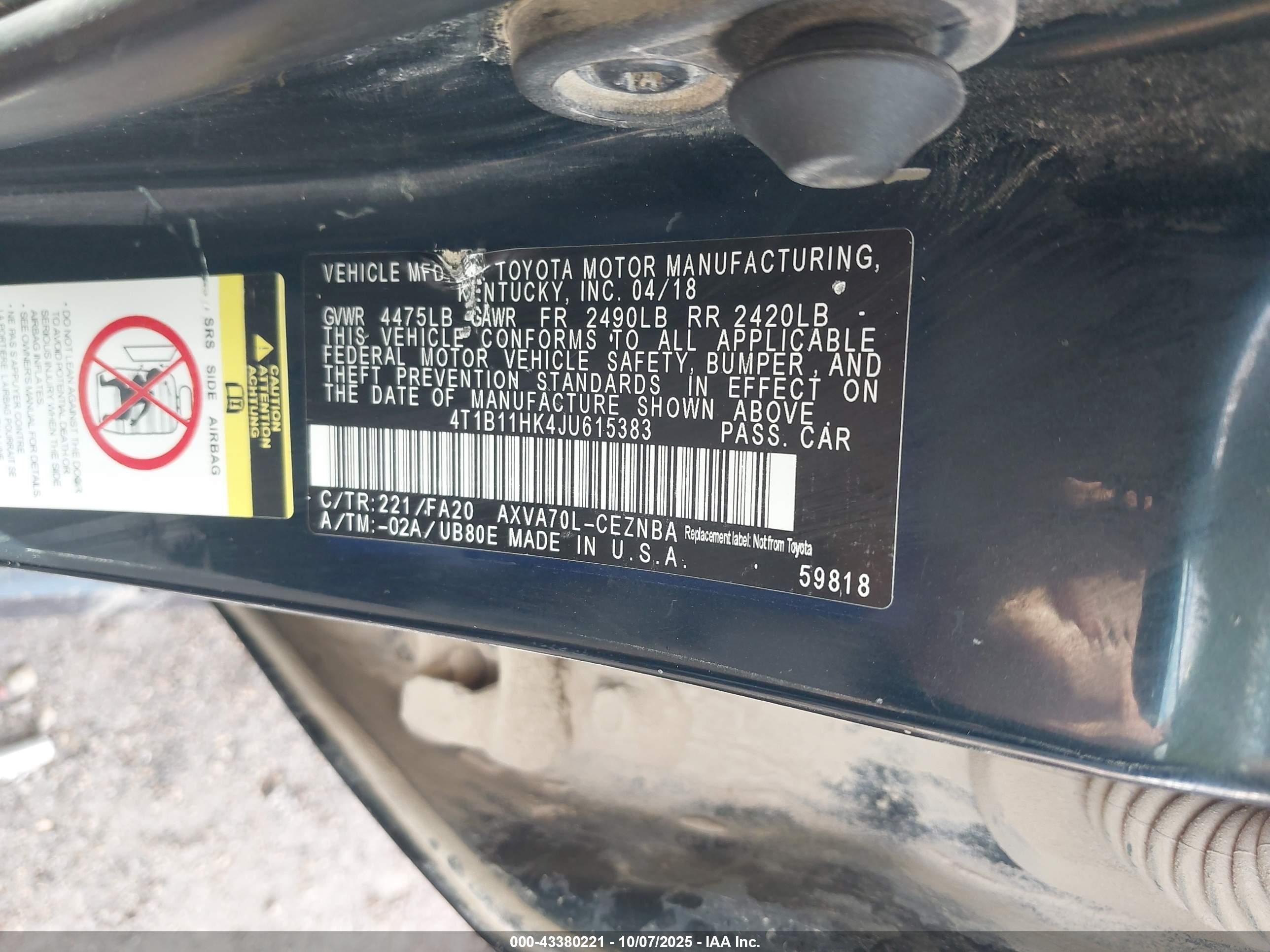 TOYOTA CAMRY image 9
