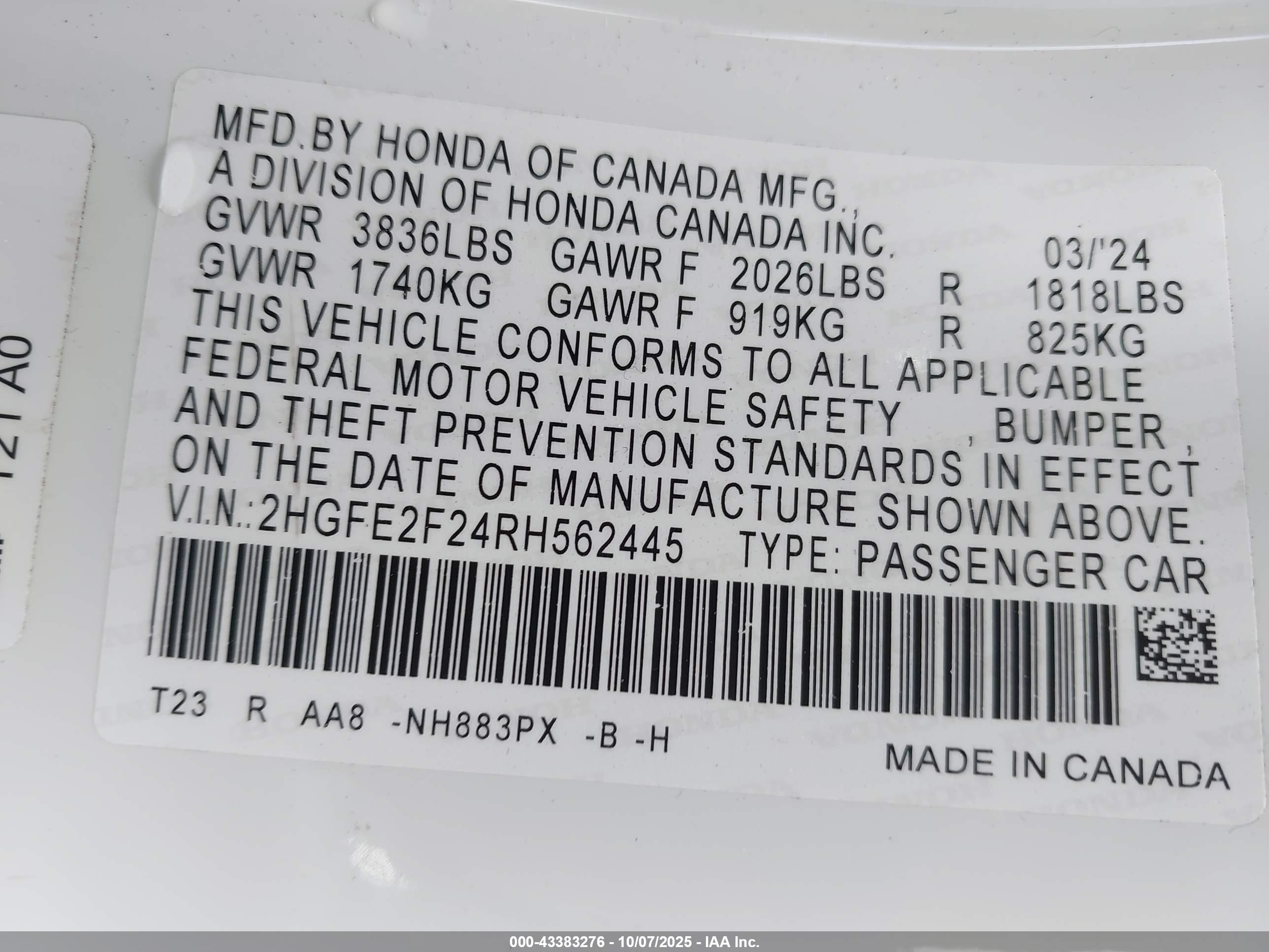 HONDA CIVIC image 9