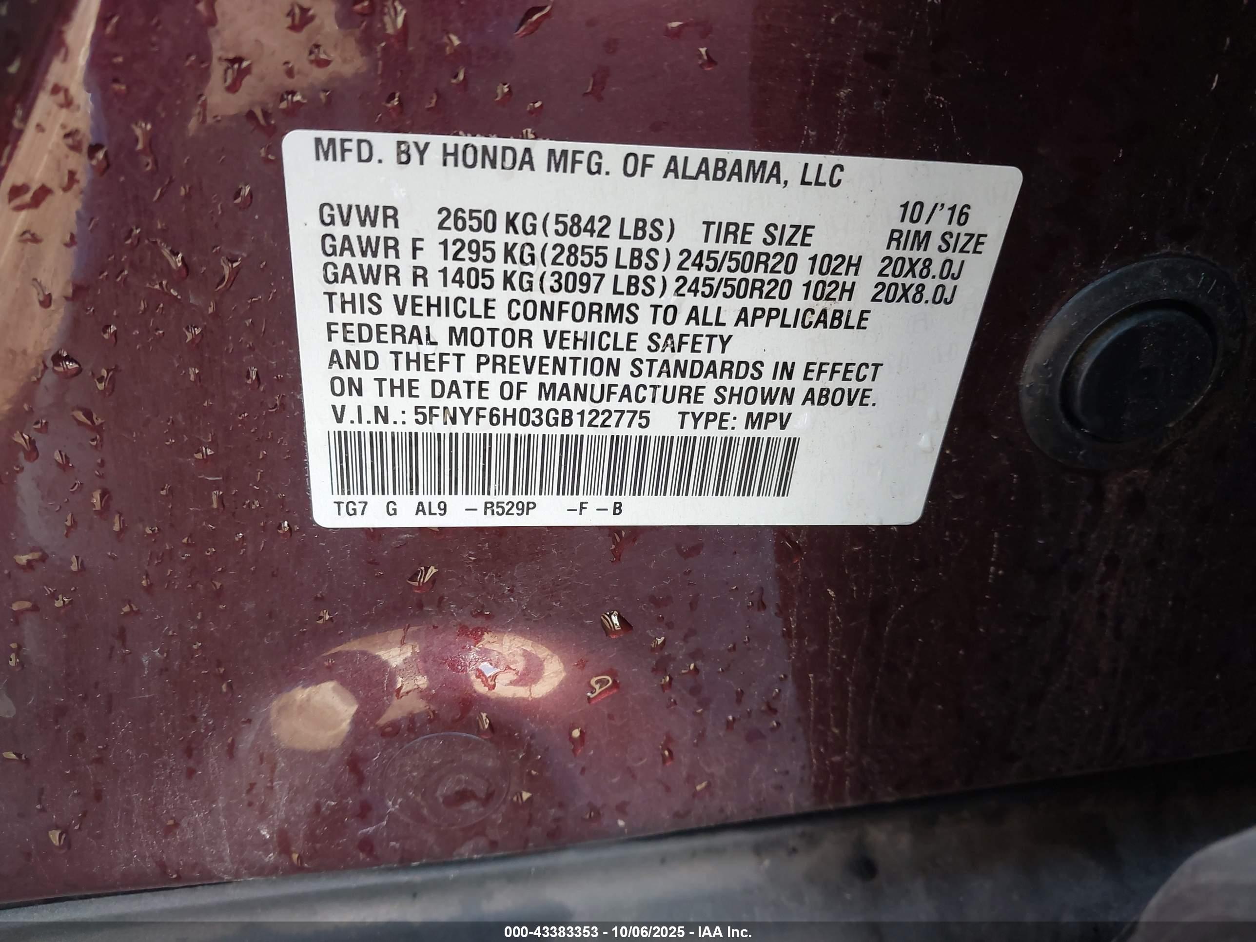 HONDA PILOT image 9