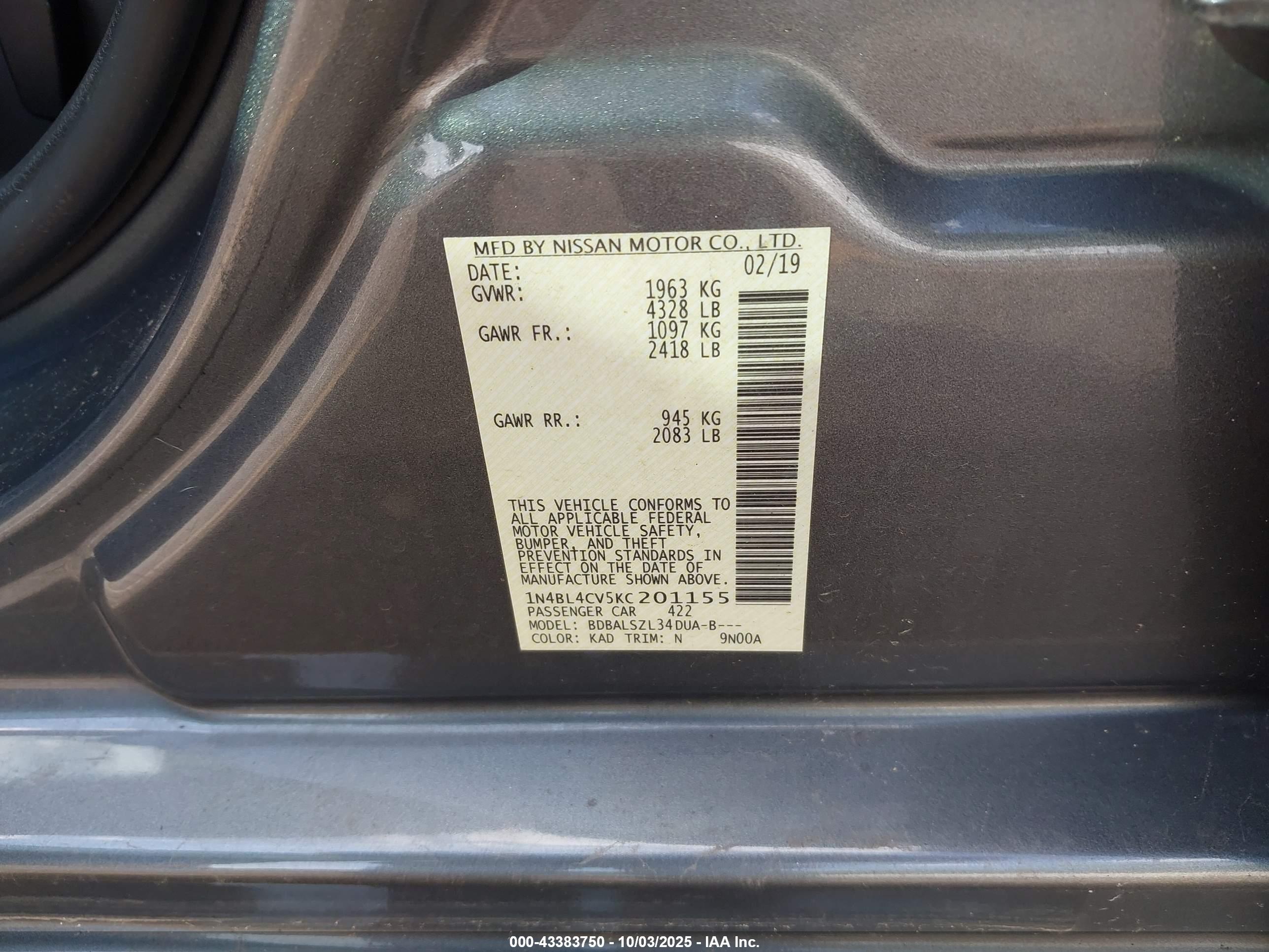 NISSAN ALTIMA image 9