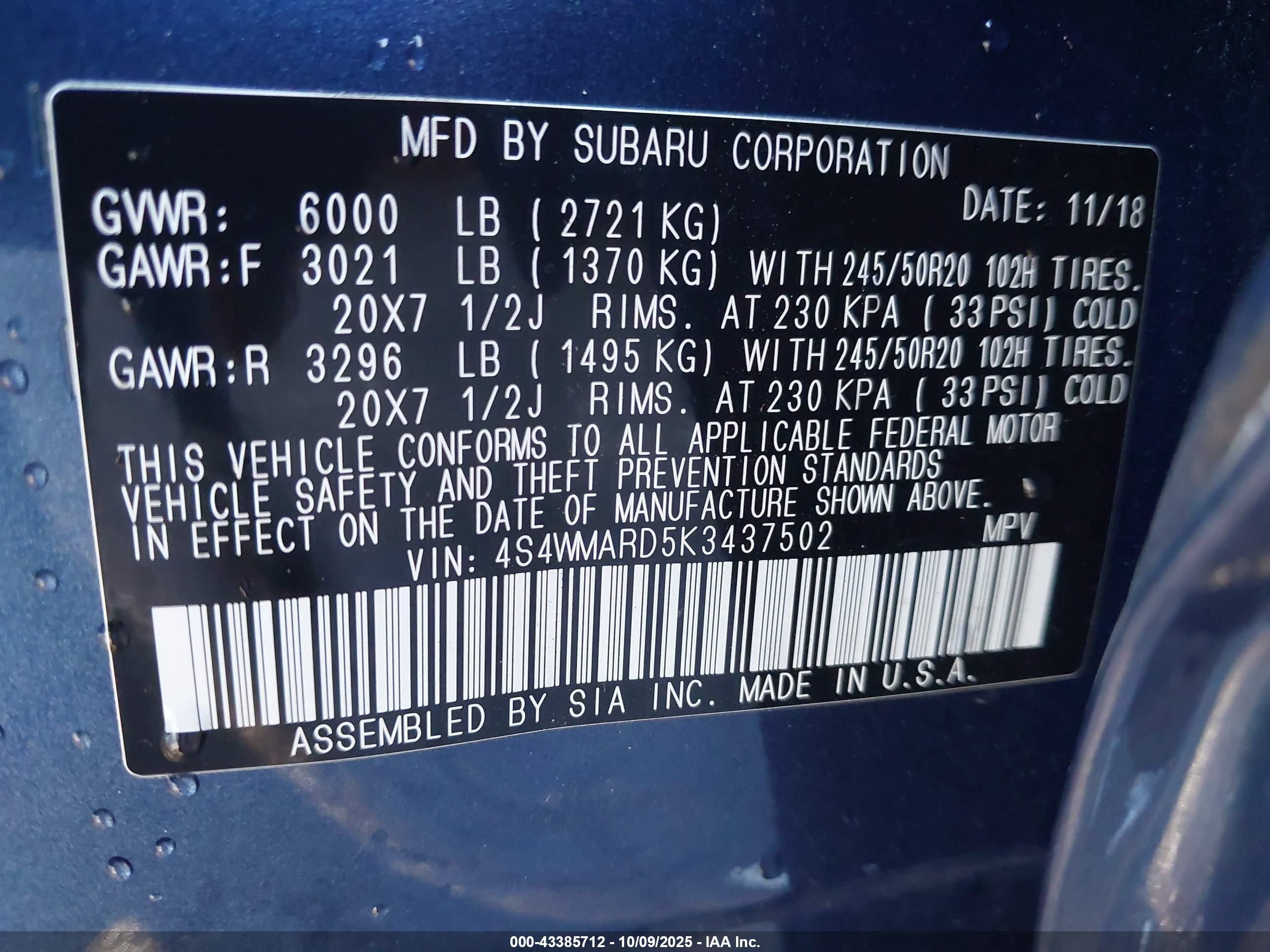 SUBARU ASCENT image 9
