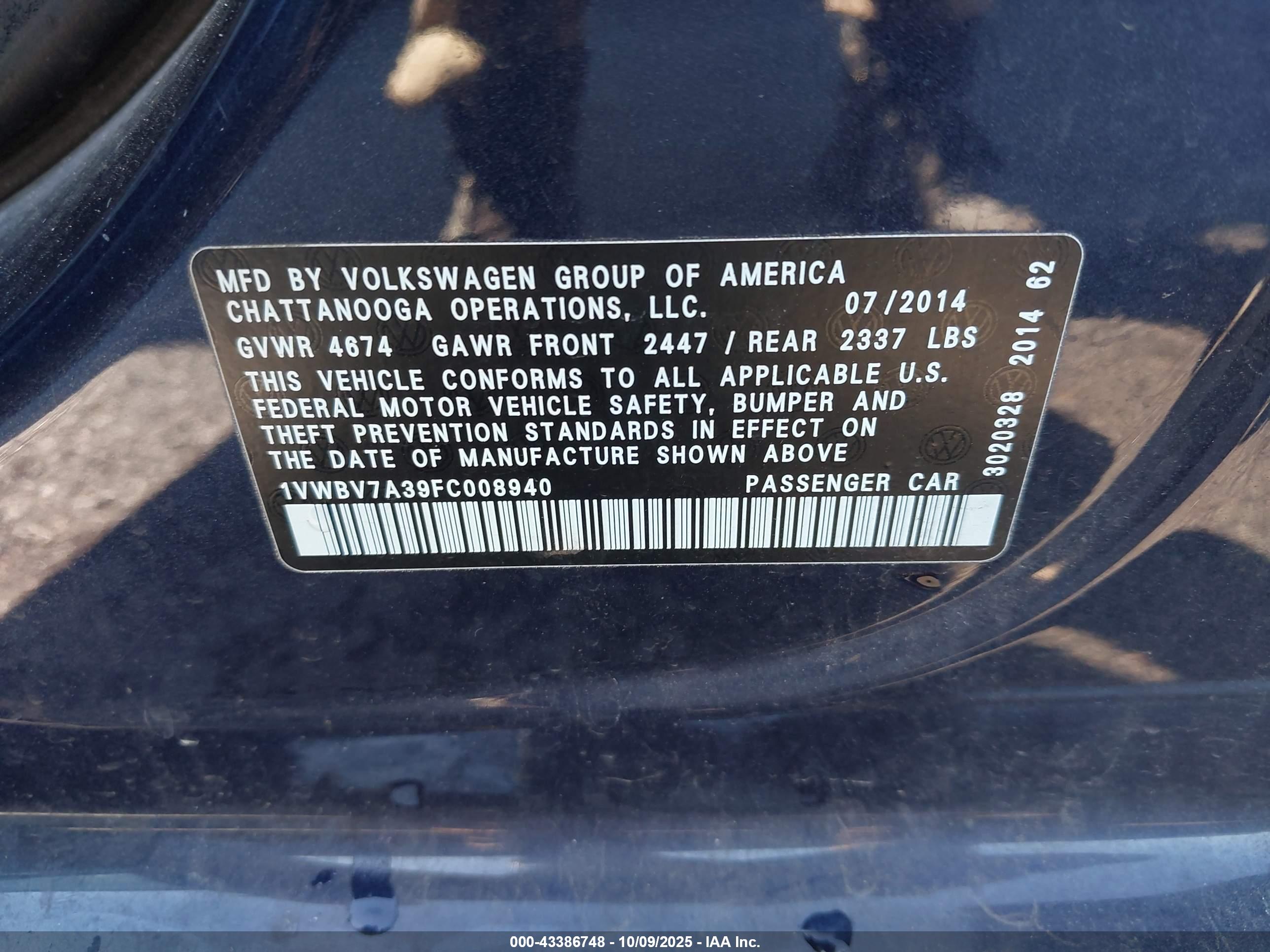 VOLKSWAGEN PASSAT image 9