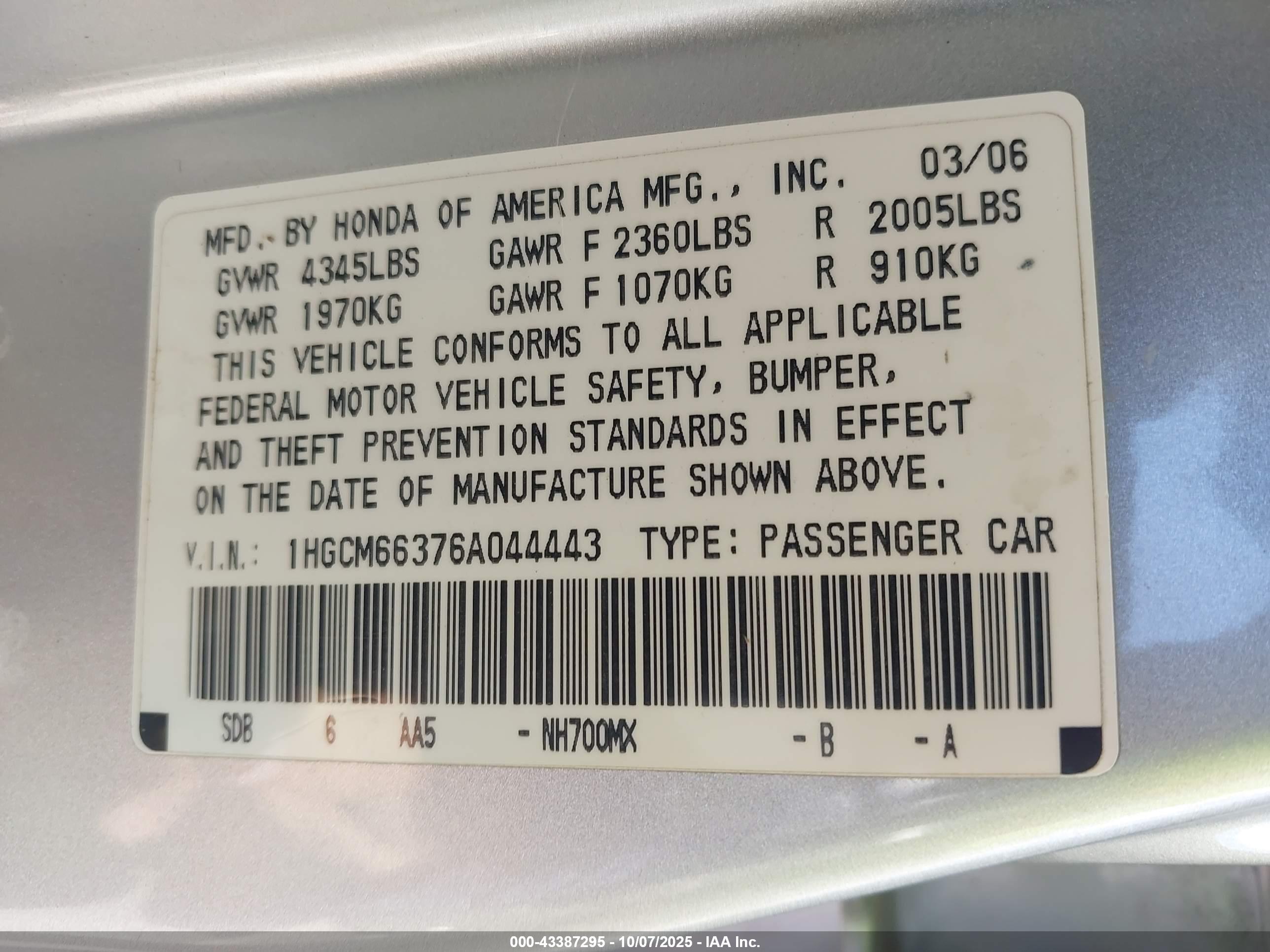 HONDA ACCORD image 9