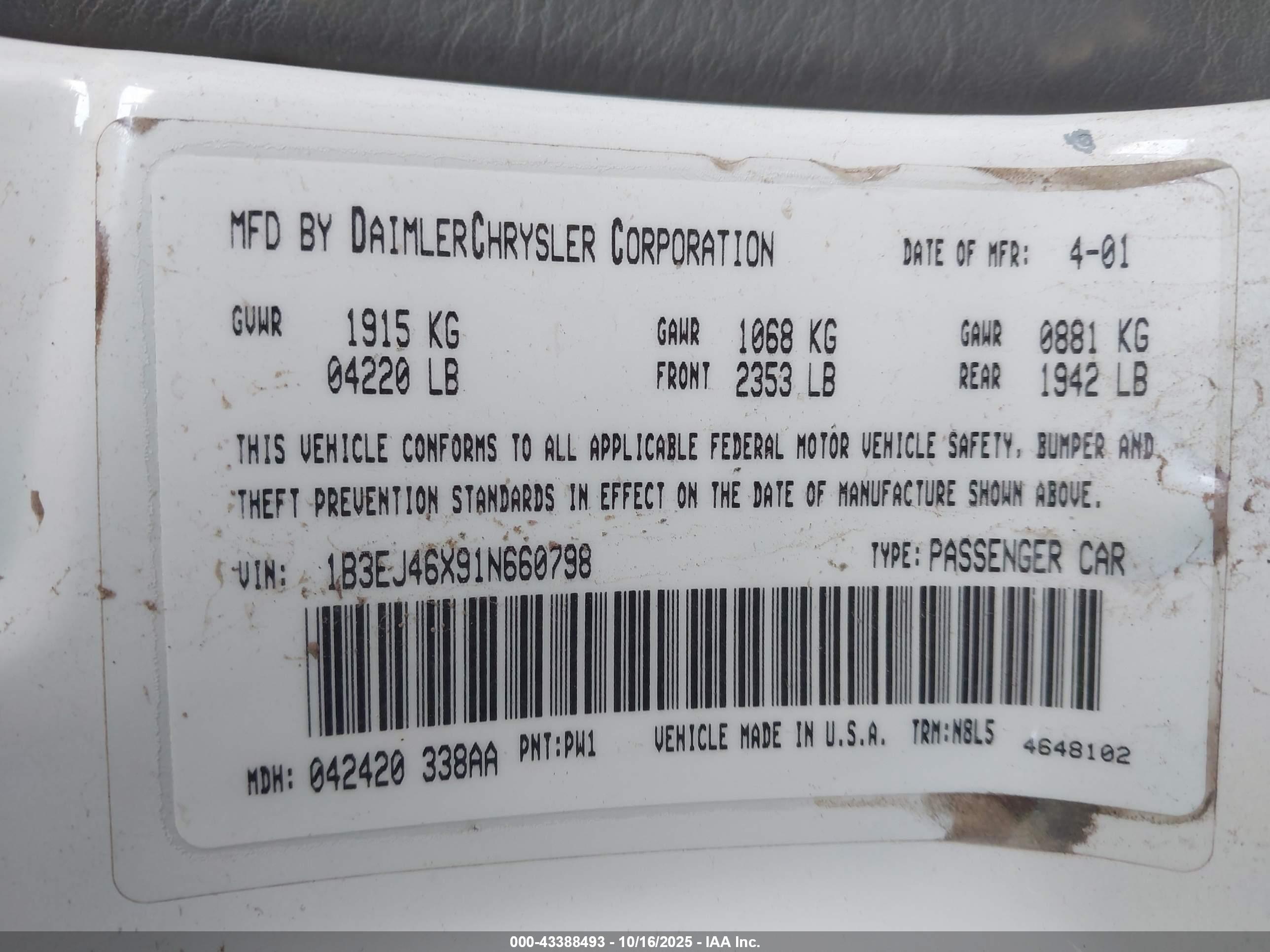DODGE STRATUS image 9