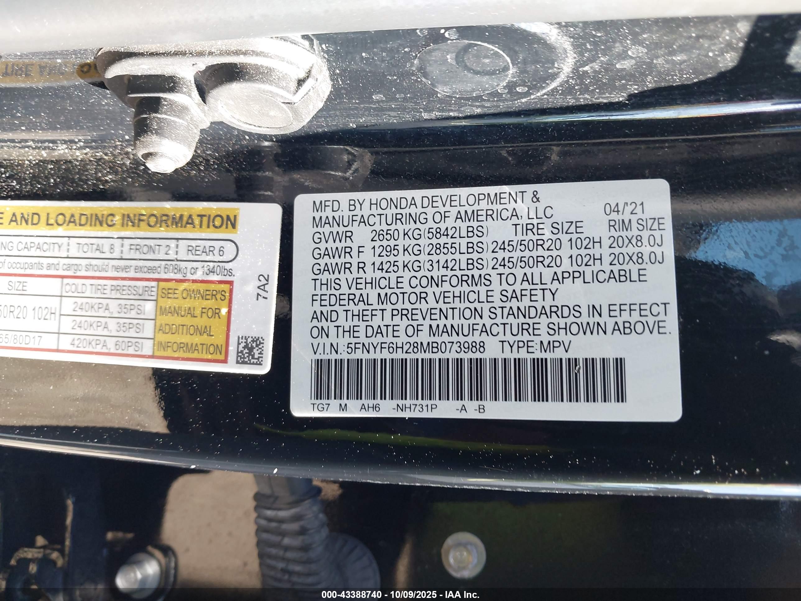 HONDA PILOT image 9