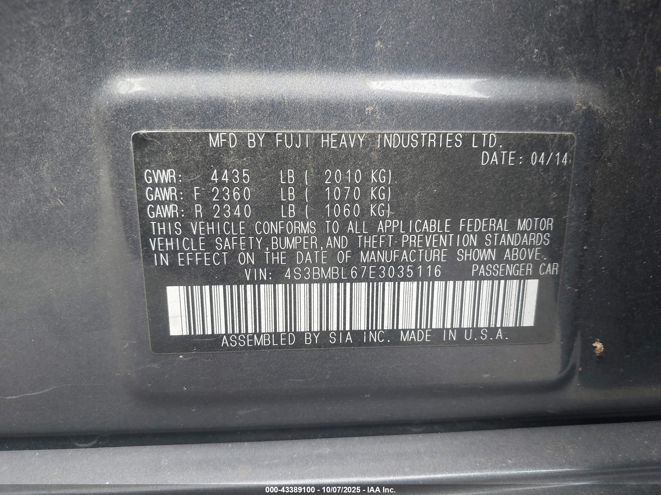 SUBARU LEGACY image 9