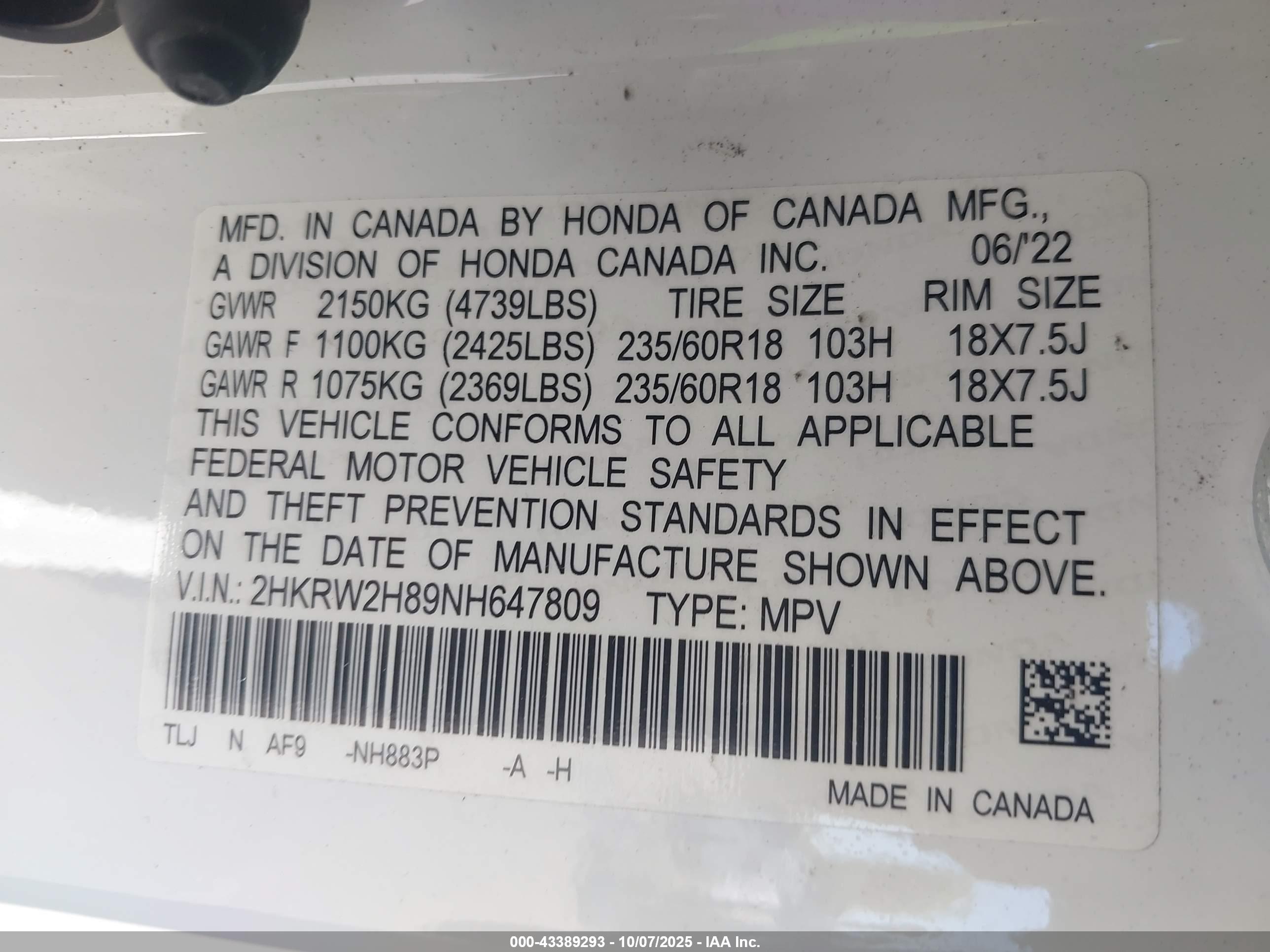 HONDA CR-V image 9