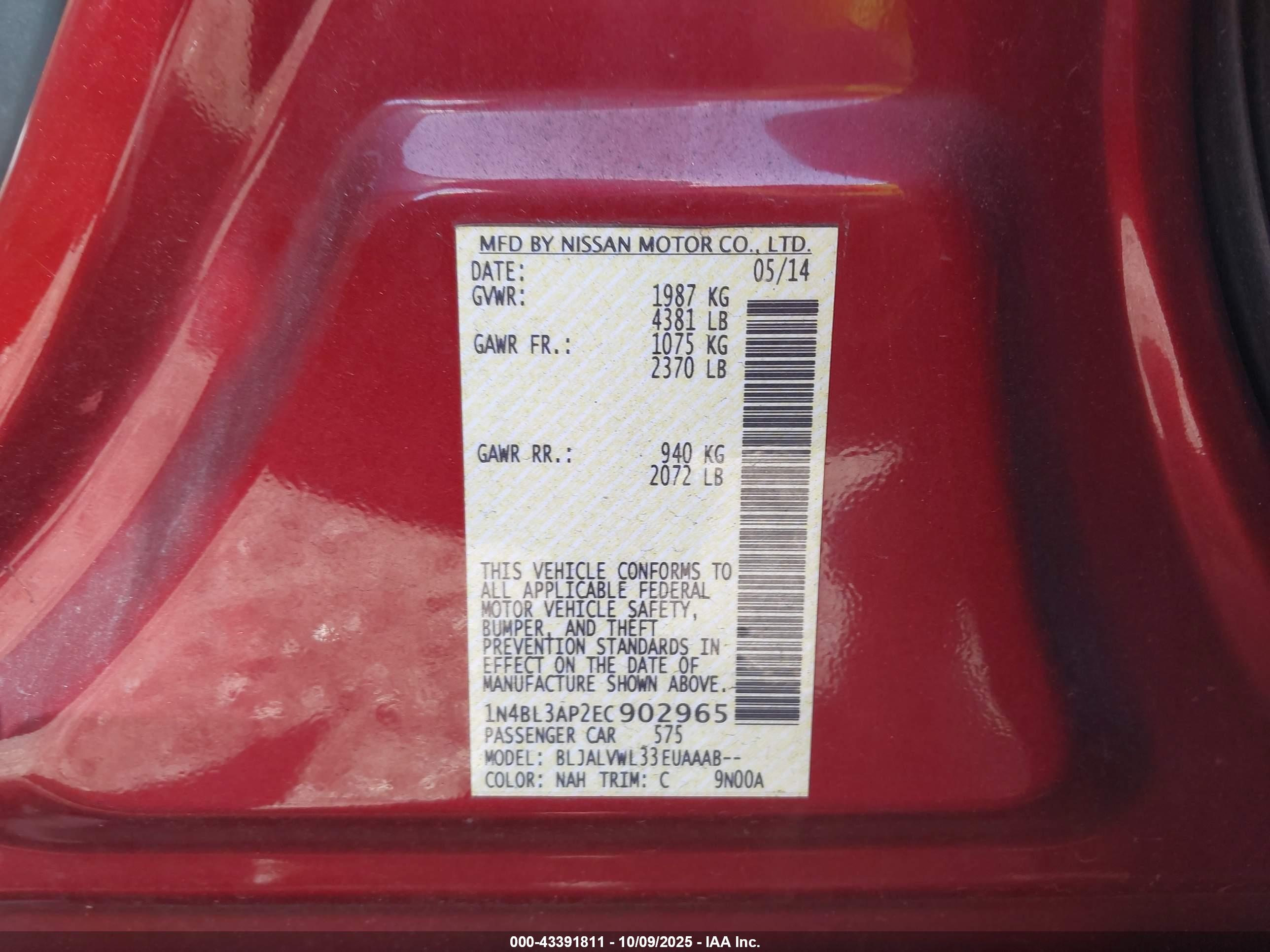 NISSAN ALTIMA image 9