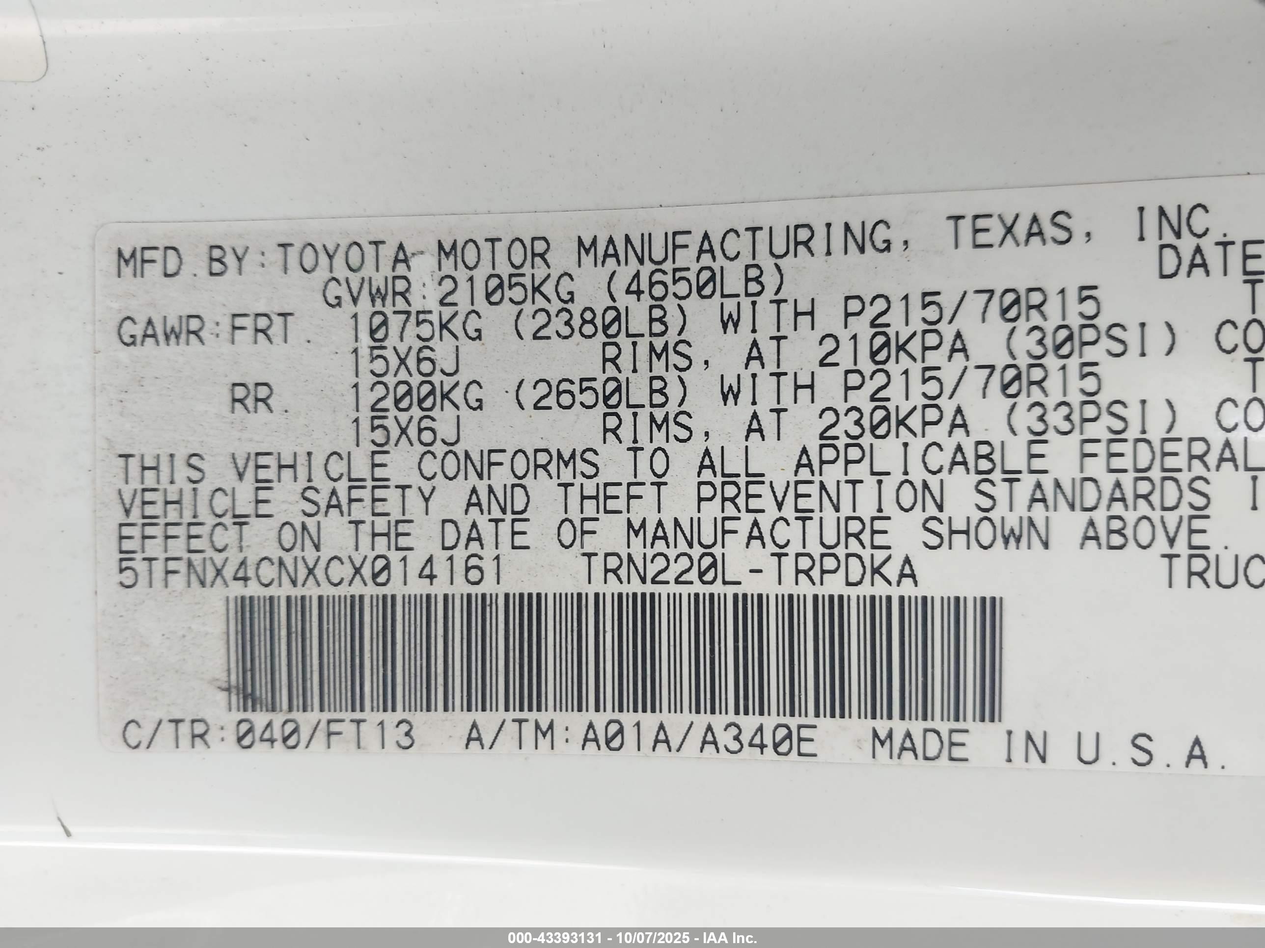TOYOTA TACOMA image 9