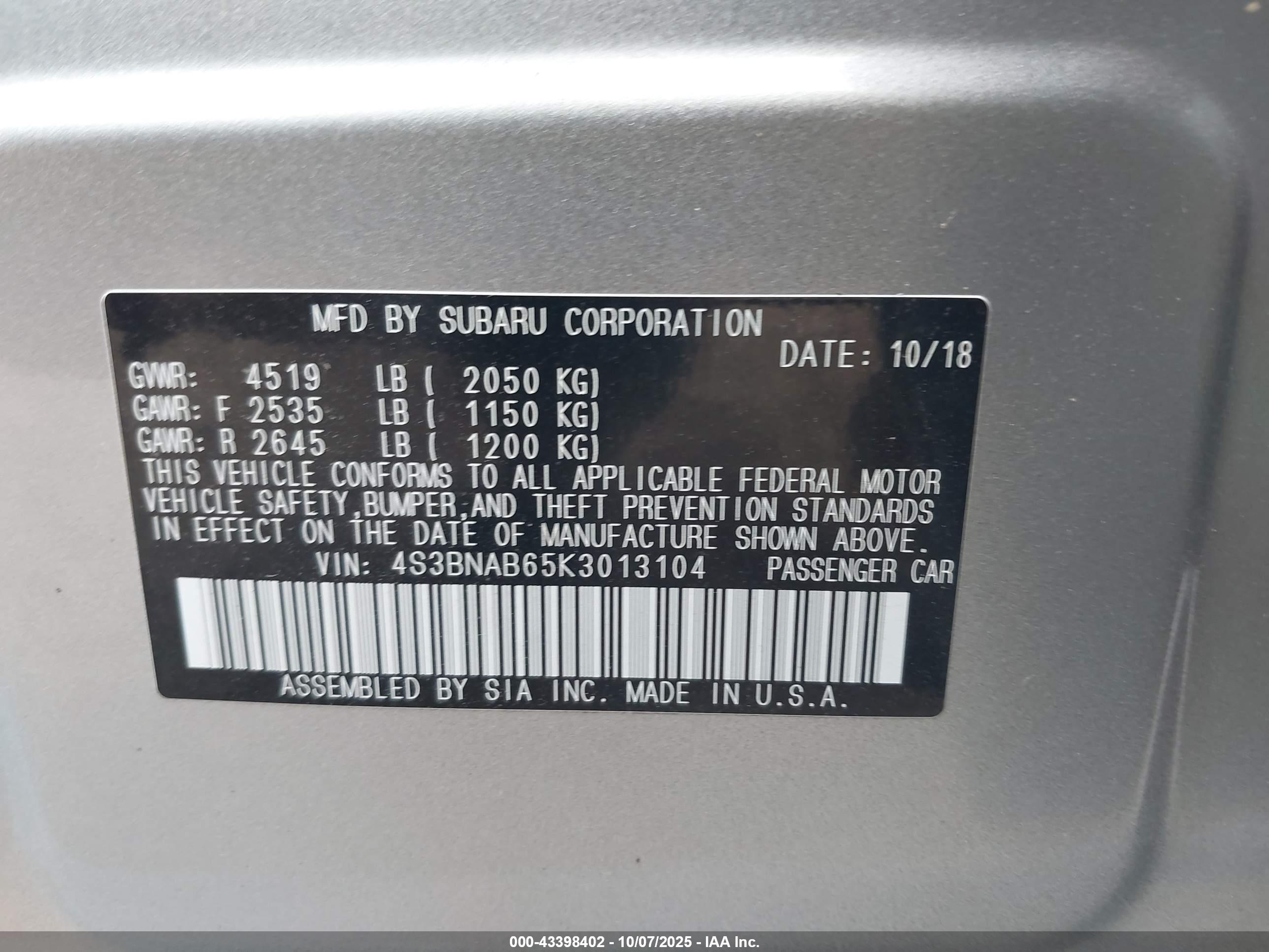SUBARU LEGACY image 9