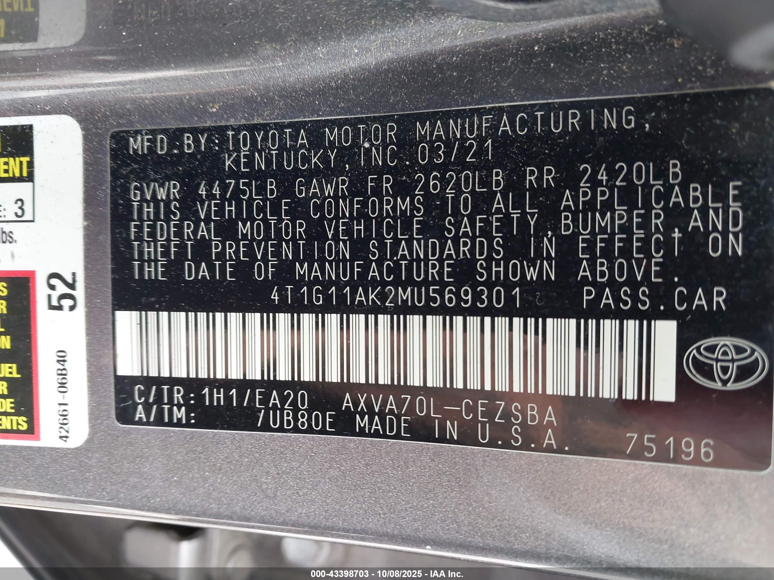 TOYOTA CAMRY image 9