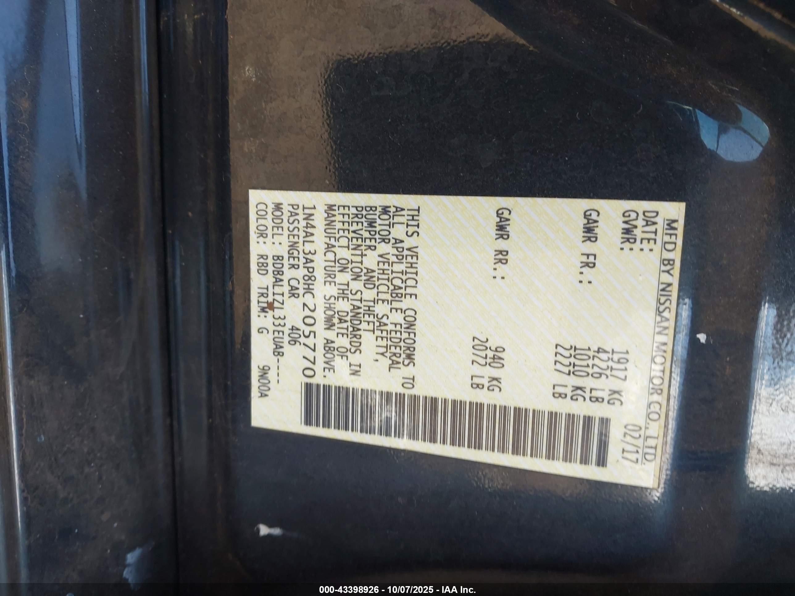 NISSAN ALTIMA image 9