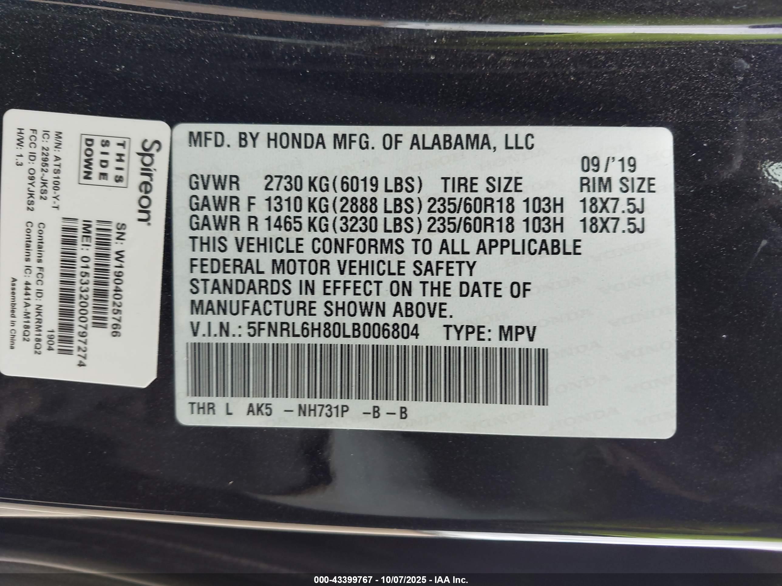 HONDA ODYSSEY image 9