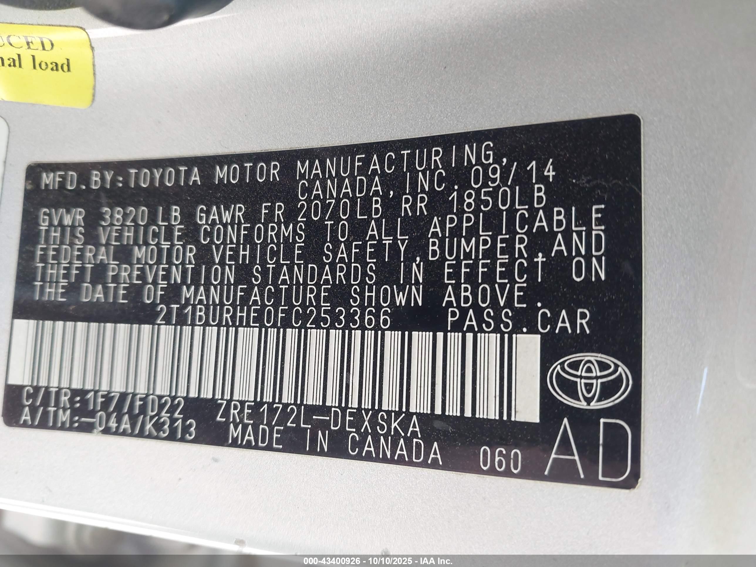 TOYOTA COROLLA image 9