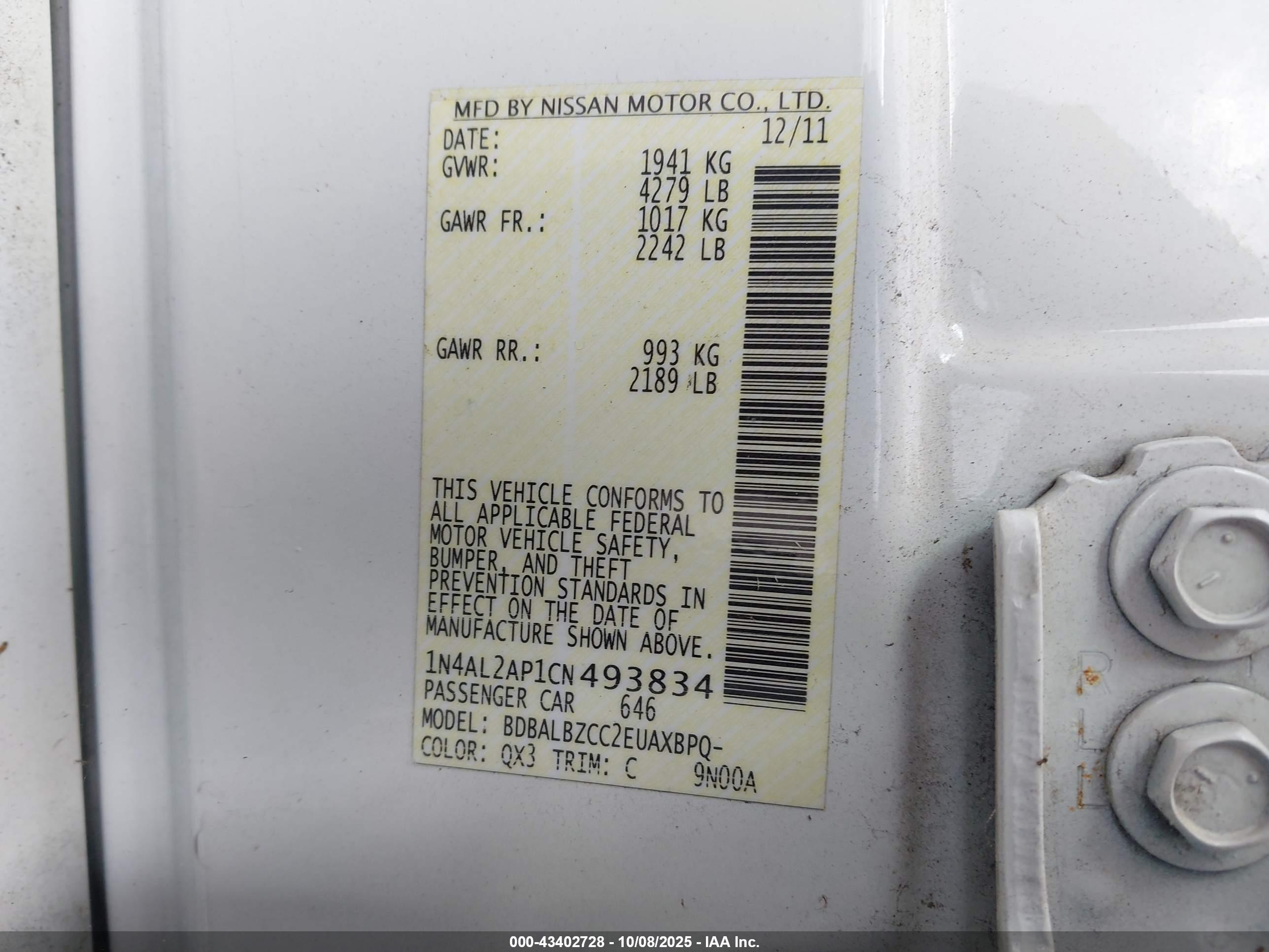 NISSAN ALTIMA image 9