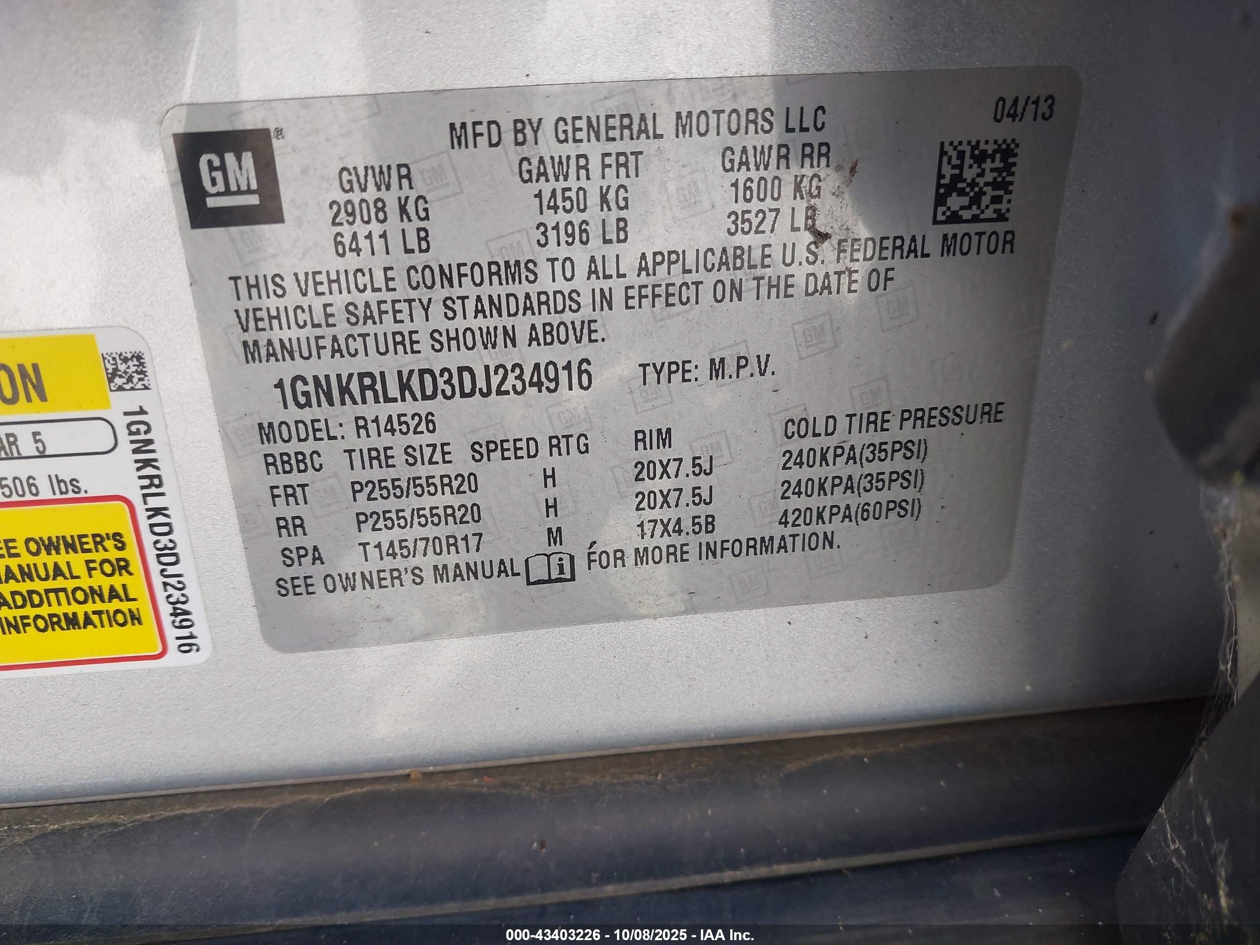 CHEVROLET TRAVERSE image 9