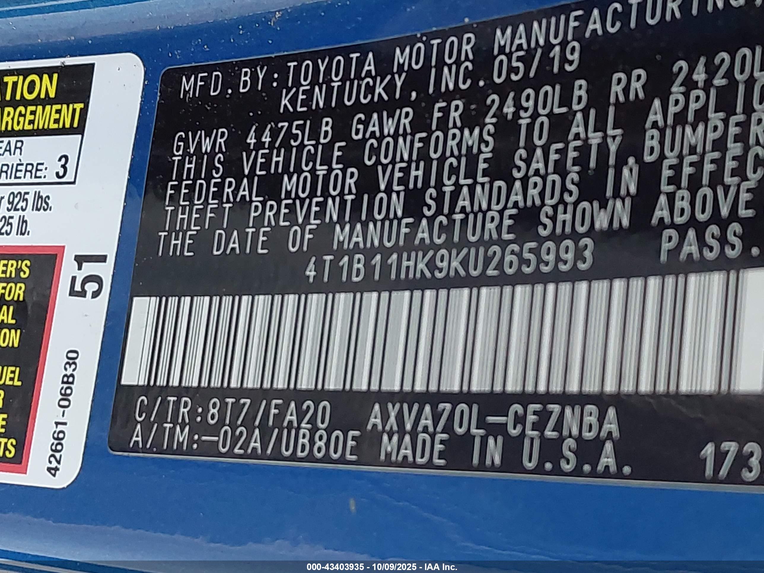 TOYOTA CAMRY image 9