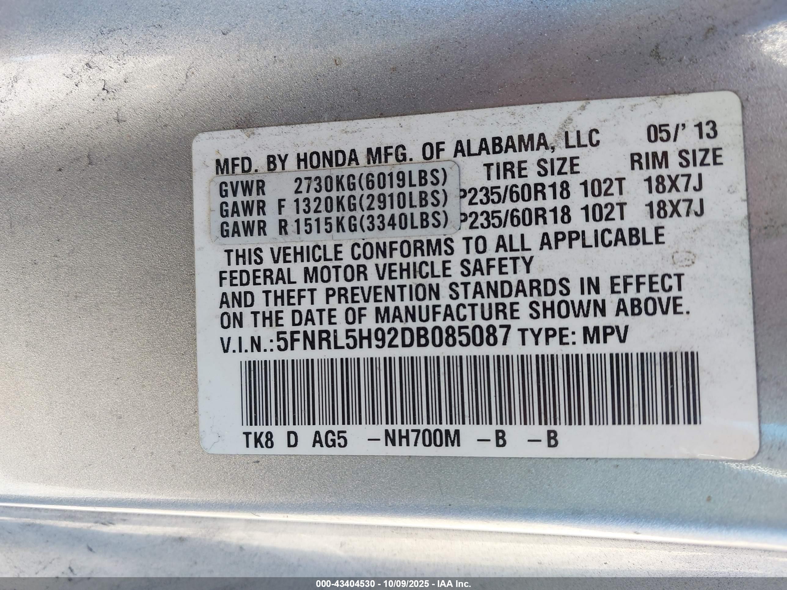 HONDA ODYSSEY image 9
