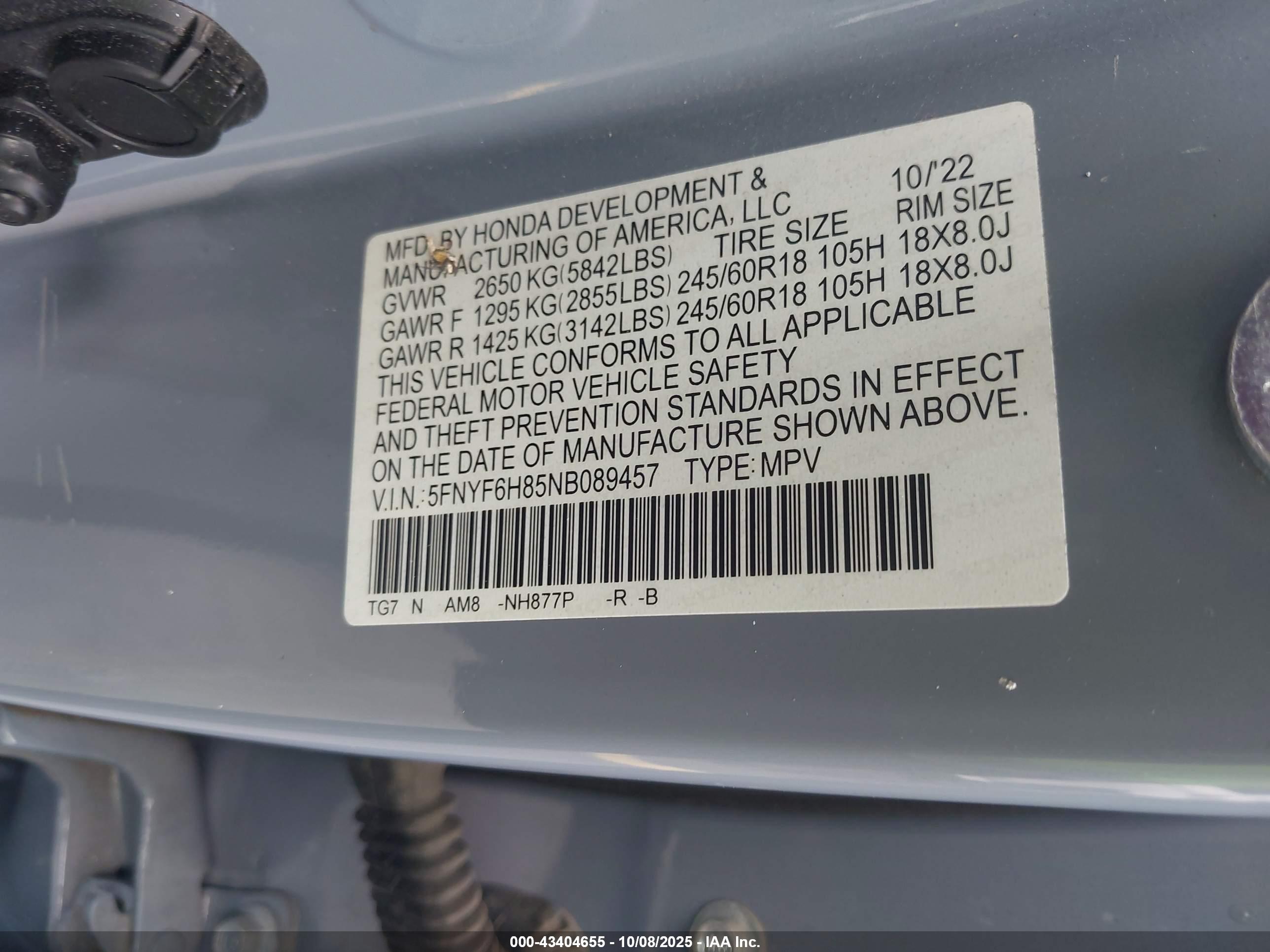 HONDA PILOT image 9