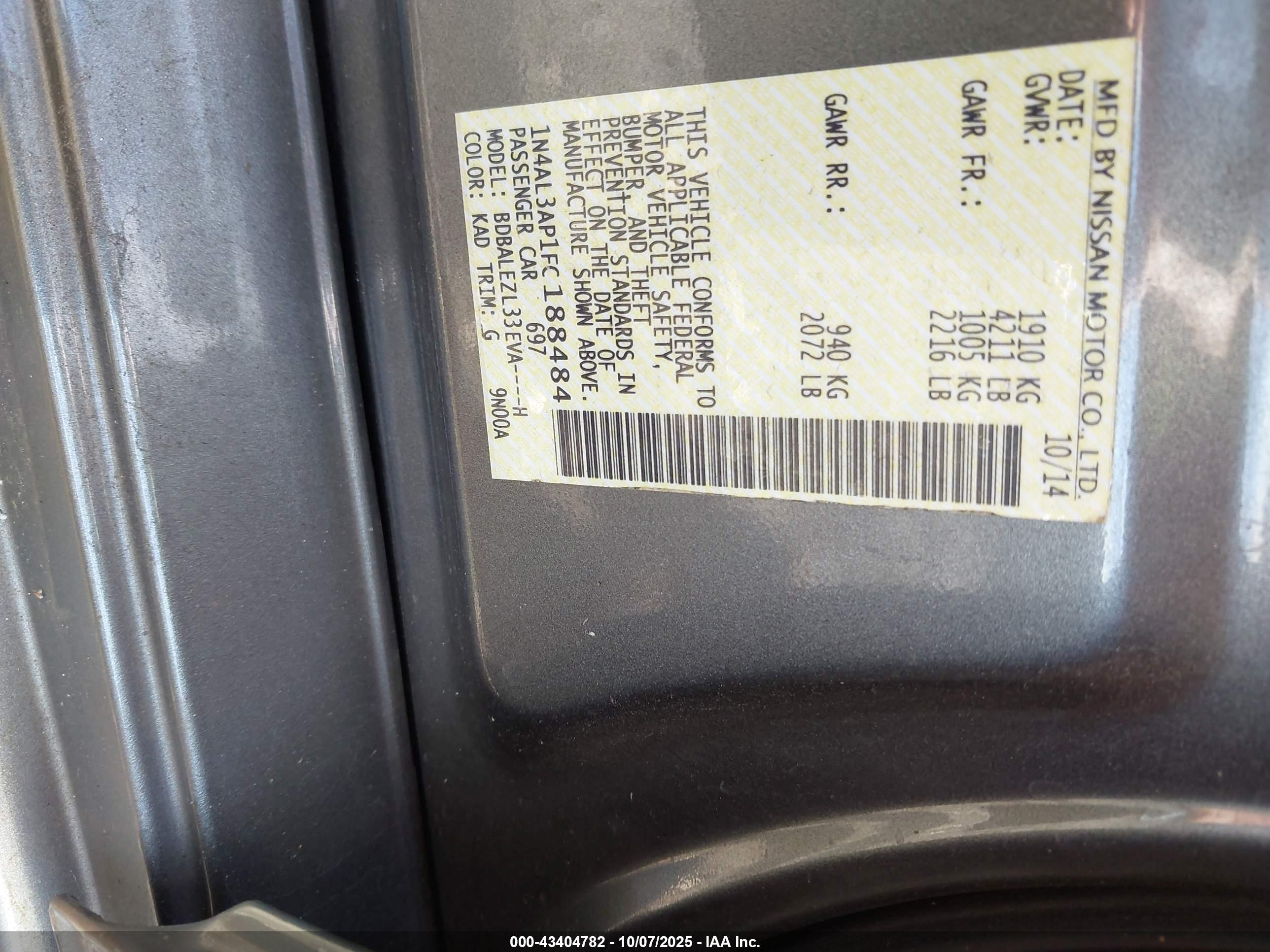 NISSAN ALTIMA image 9