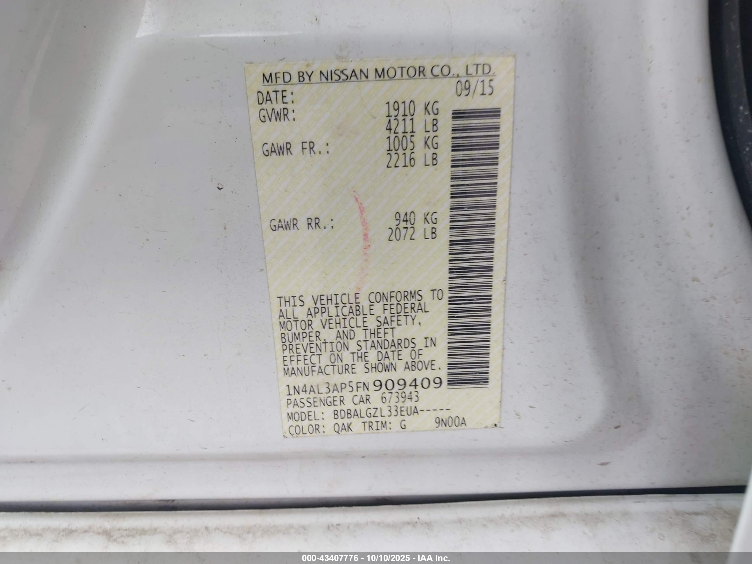 NISSAN ALTIMA image 9